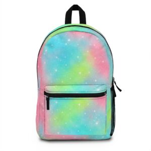 Pastel Galaxy Backpack — Rainbow Tie-Dye Starry School Bag