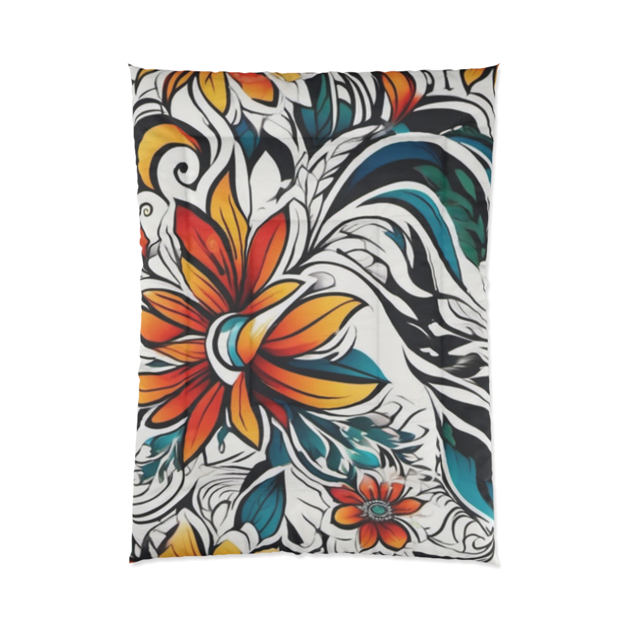 Floral Surf Comforter — Bold Tropical Flower Bedding