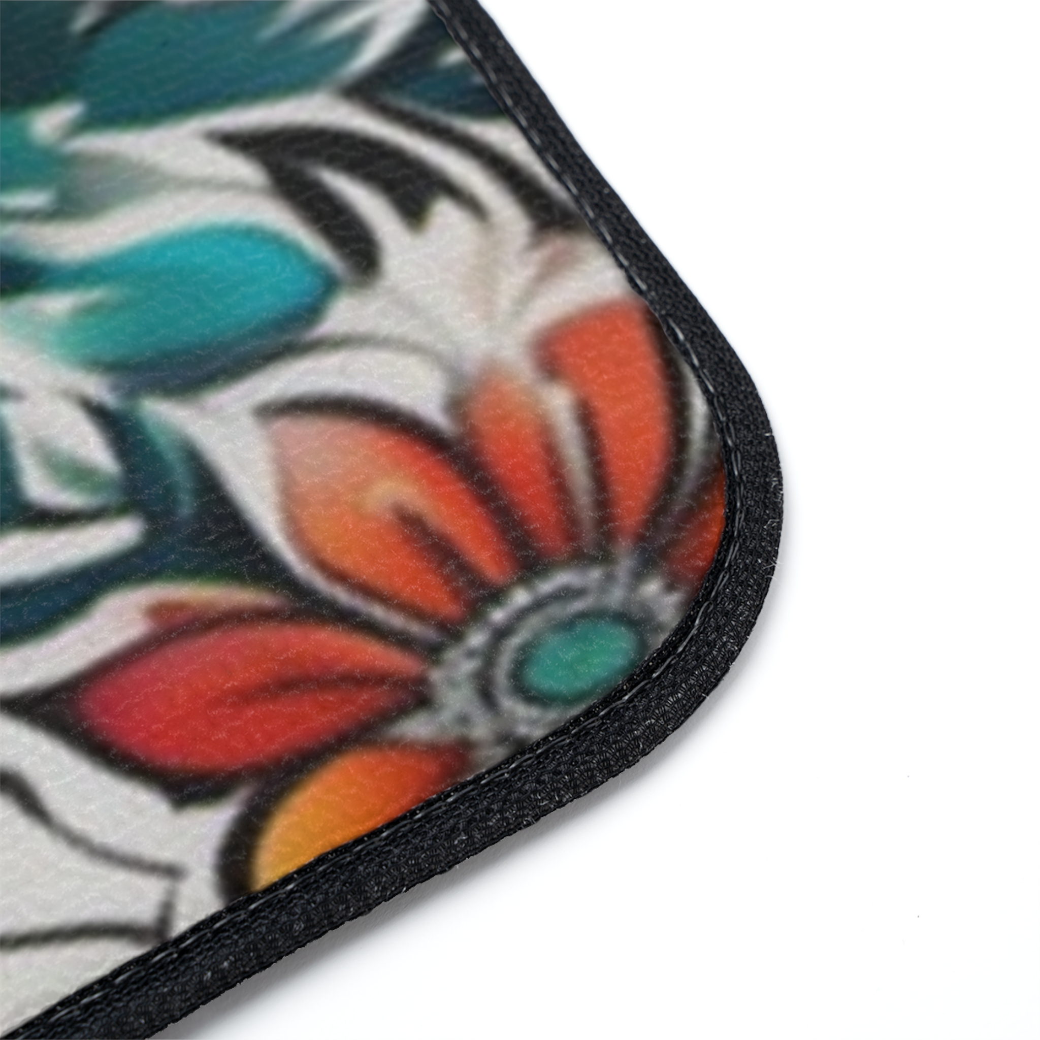 Floral Boho Car Floor Mat — Colorful Tropical Flower Design - Image 2