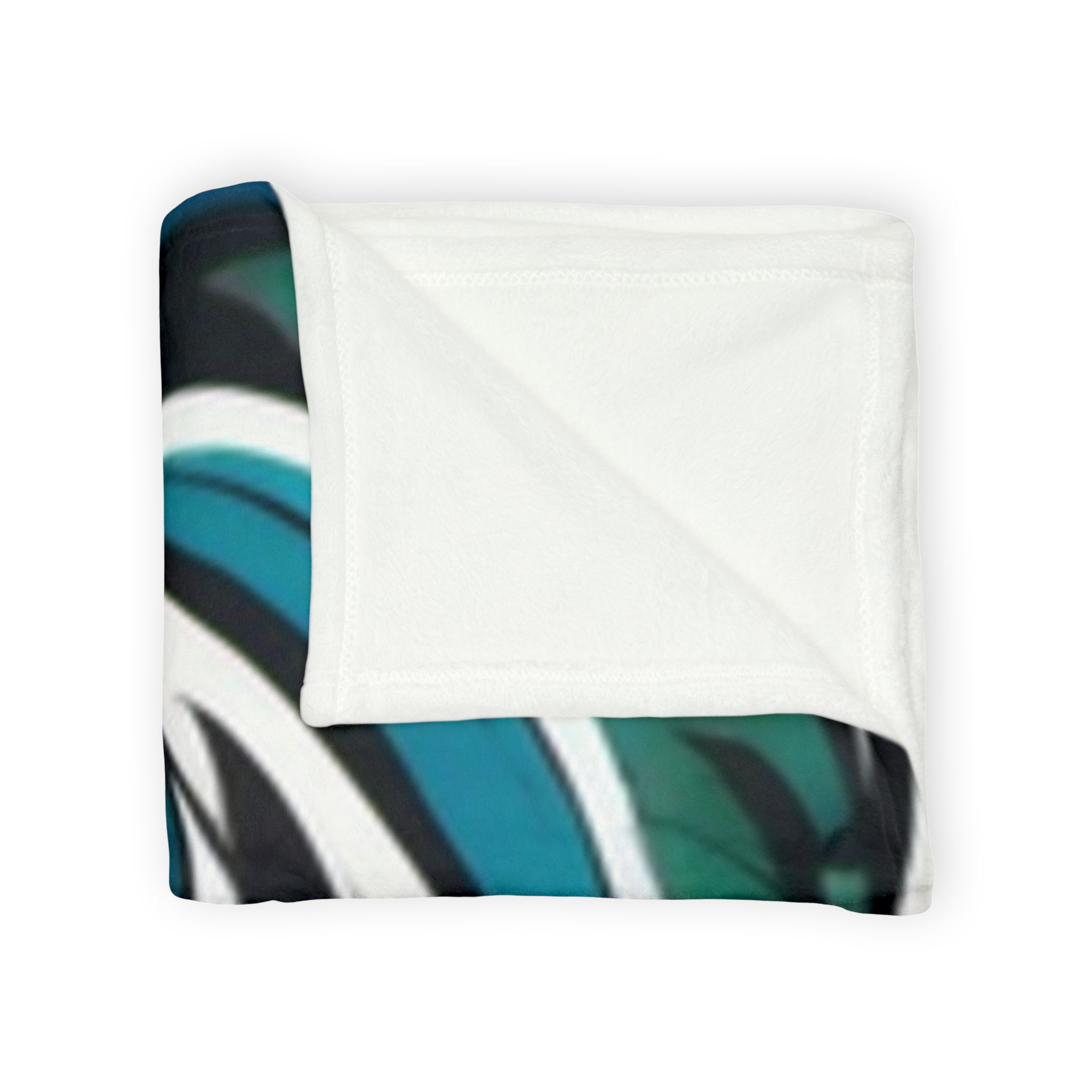 Floral Swirl Polyester Blanket — Vibrant Orange & Teal Bloom Throw - Image 11