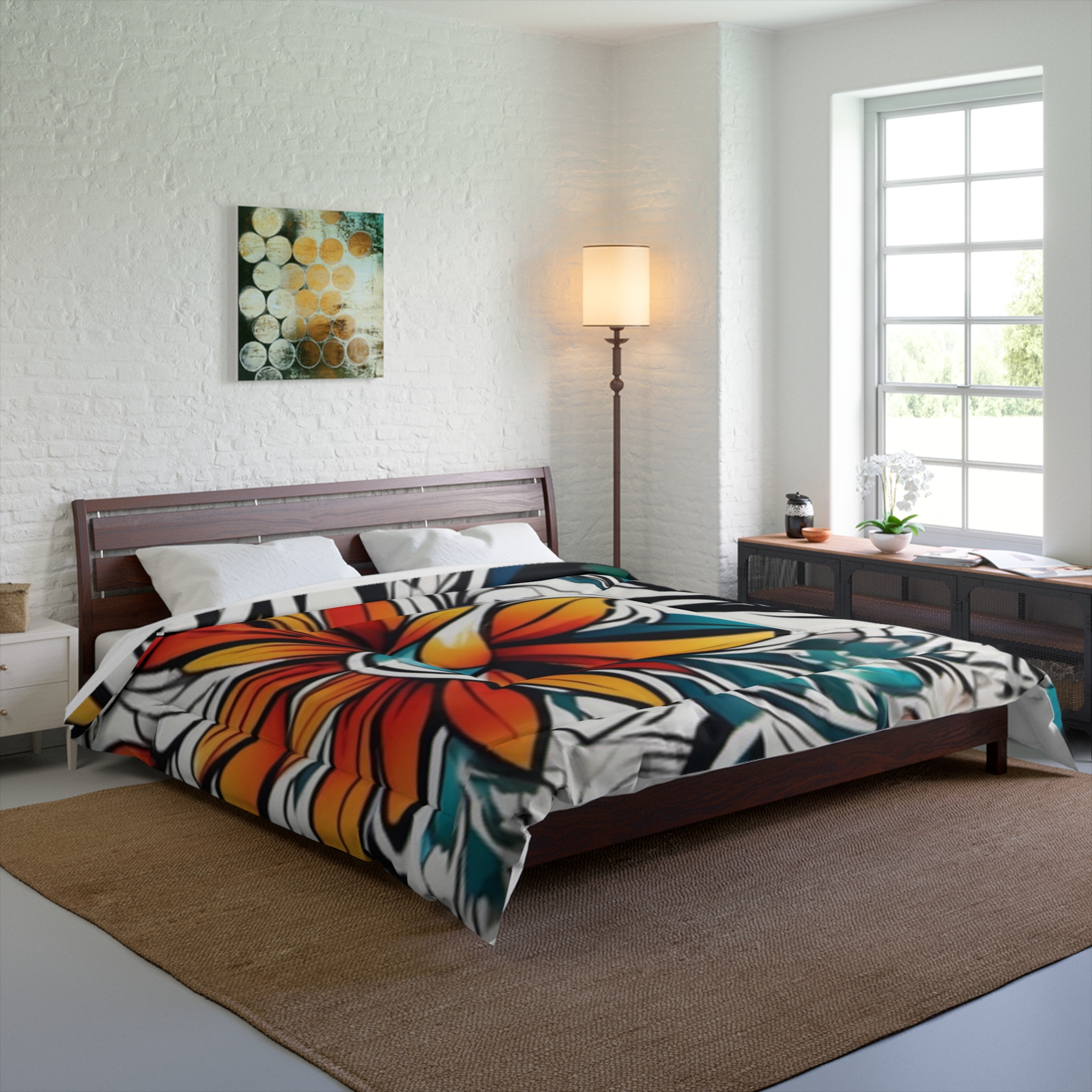 Floral Surf Comforter — Bold Tropical Flower Bedding - Image 6