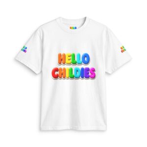 Hello Childies T-Shirt — Colorful Rainbow Kids Graphic Tee