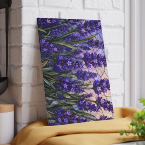 Lavender Field Glass Cutting Board — Floral Decorative Tempered Glass Chopping Board