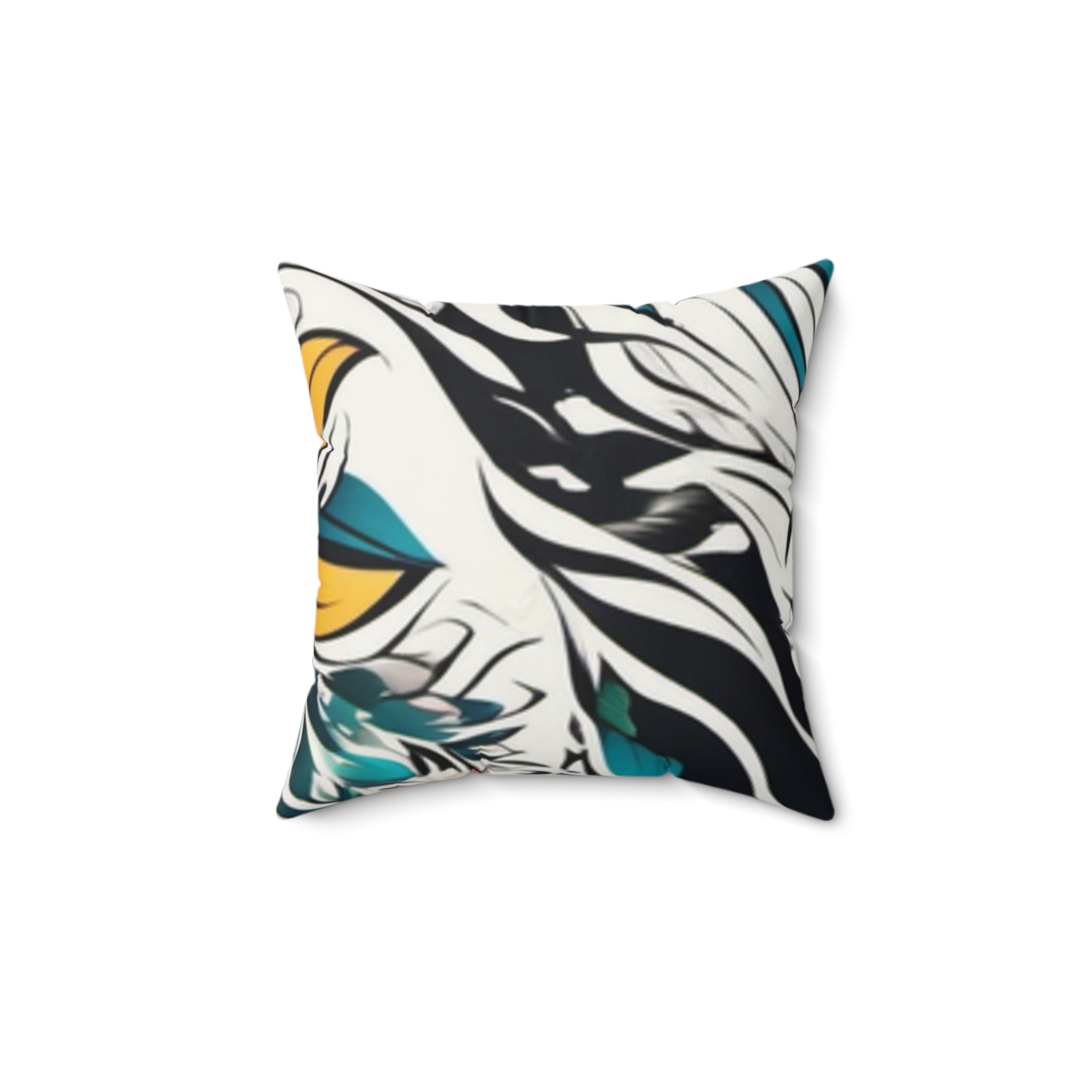 Floral Tattoo-Style Faux Suede Pillow - Image 2