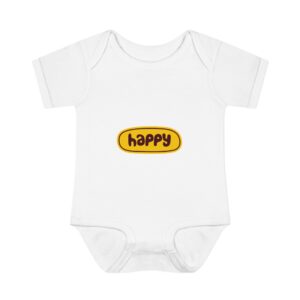 Happy Infant Bodysuit — Cute Yellow 'happy' Baby Onesie