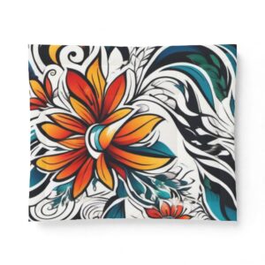 Floral Cotton Comforter - Bold Tropical Flower Pattern Bedspread