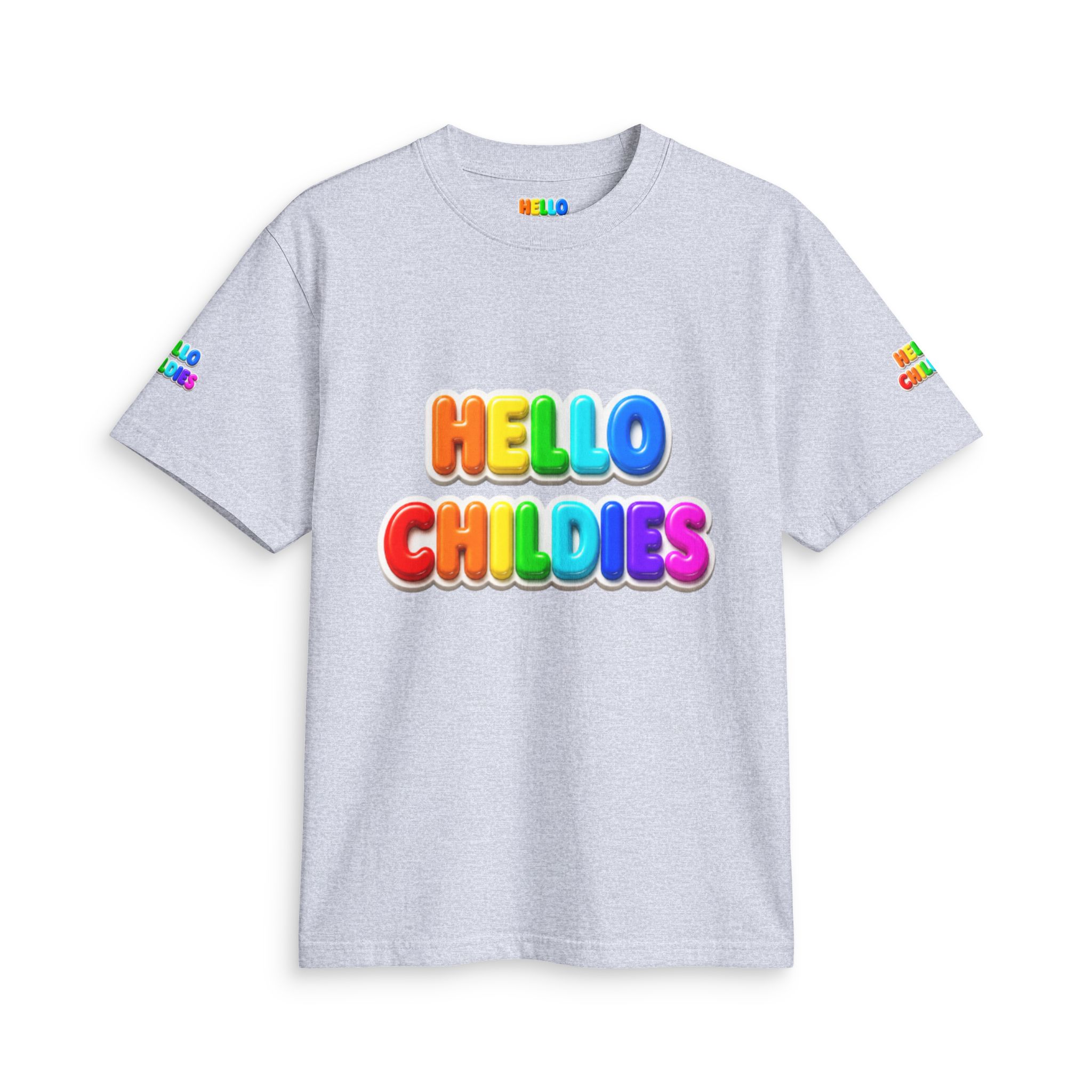 Hello Childies T-Shirt — Colorful Rainbow Kids Graphic Tee - Image 15