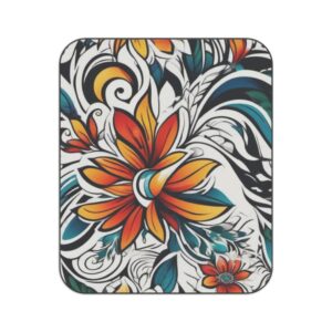 Floral Swirl Picnic Blanket — Colorful Boho Outdoor Throw
