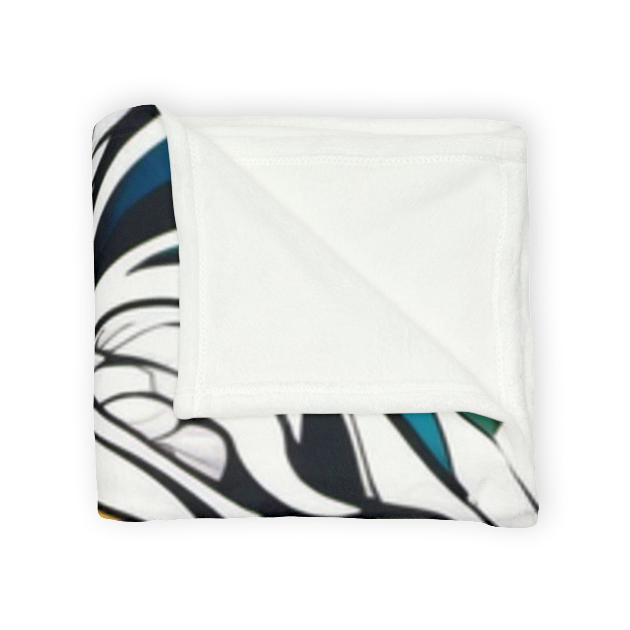 Floral Swirl Polyester Blanket — Vibrant Orange & Teal Bloom Throw - Image 7