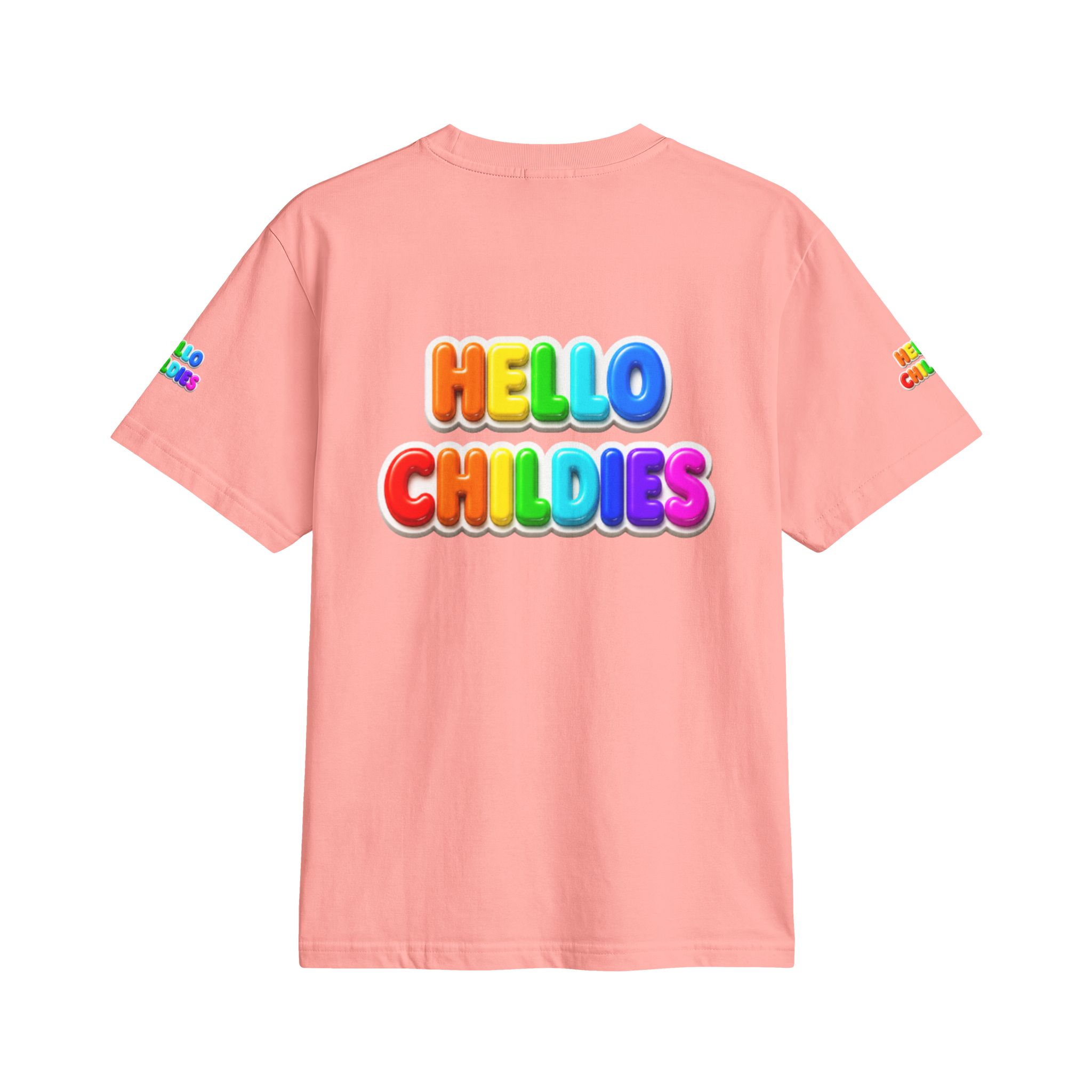 Hello Childies T-Shirt — Colorful Rainbow Kids Graphic Tee - Image 4