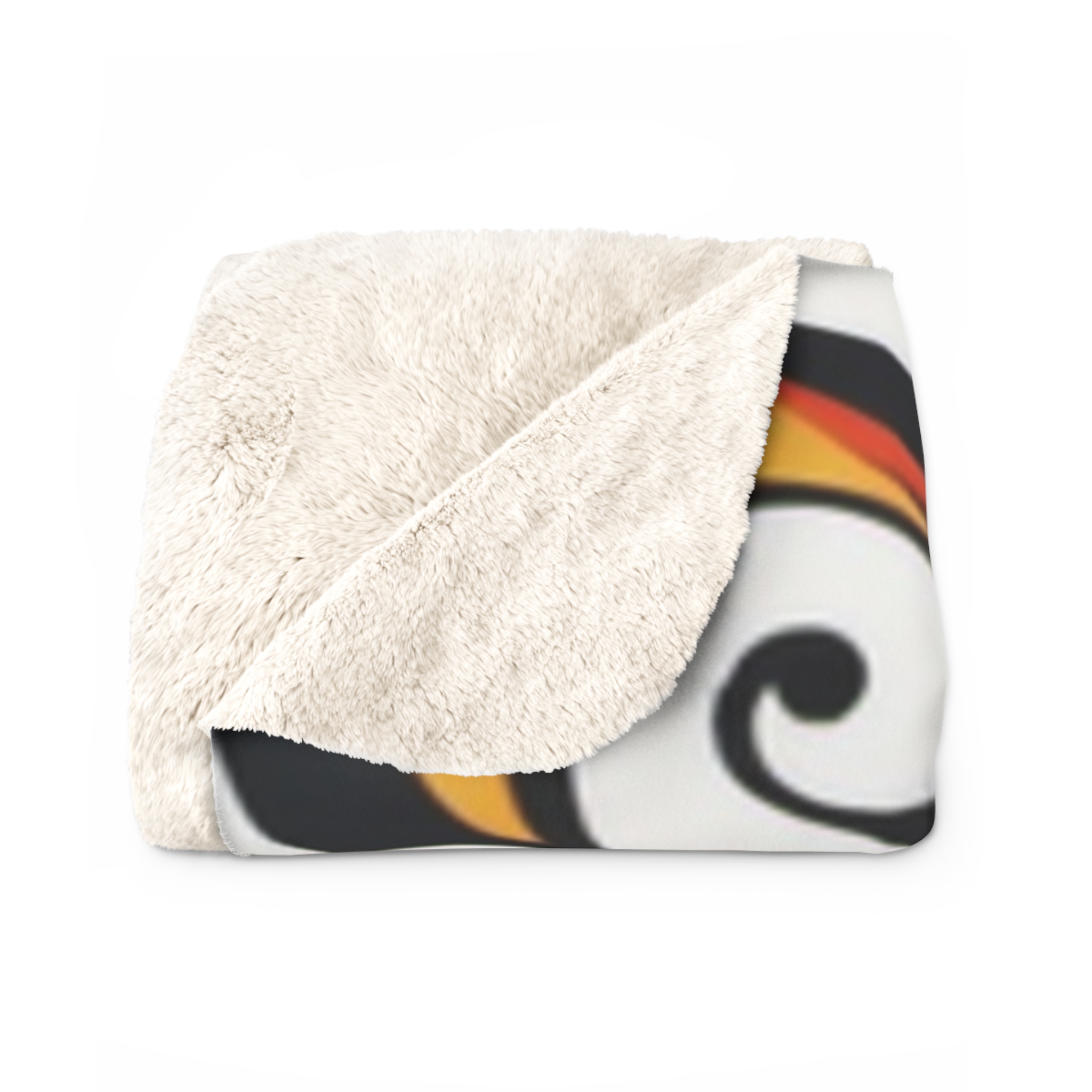 Tropical Floral Sherpa Blanket – Vibrant Orange & Teal Plumeria Throw - Image 6