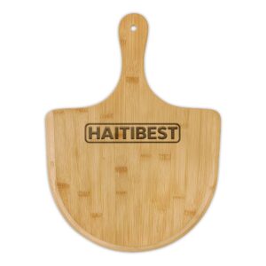 Engraved Bamboo Pizza Peel — Personalized HAITIBEST Serving Board