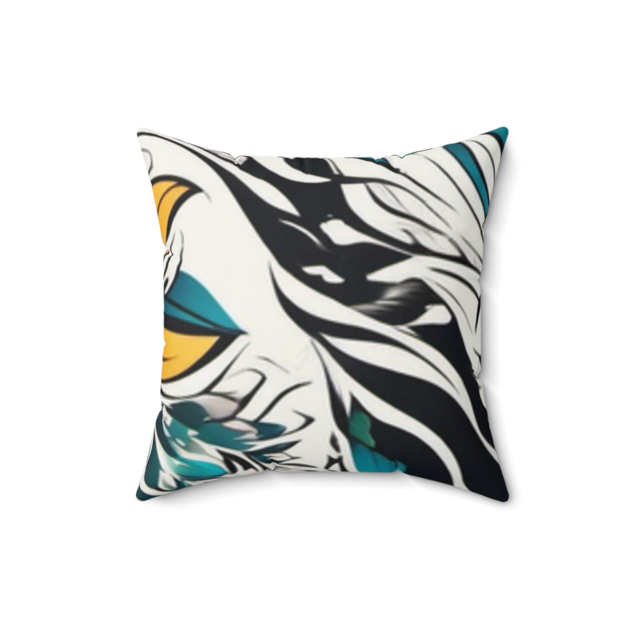 Floral Tattoo-Style Faux Suede Pillow - Image 4