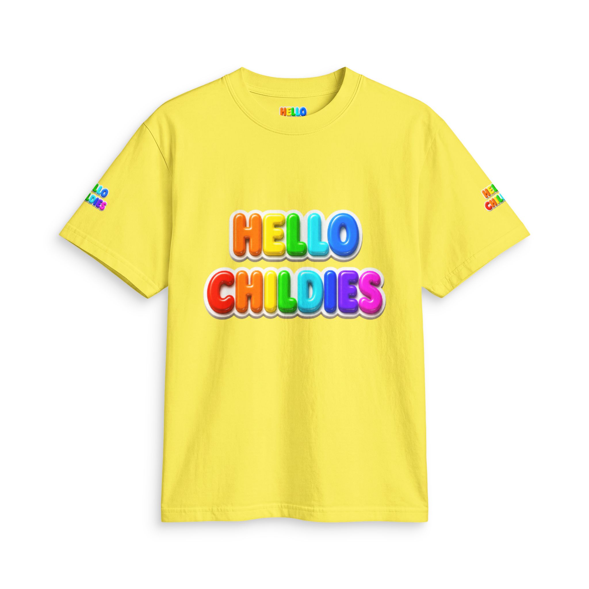 Hello Childies T-Shirt — Colorful Rainbow Kids Graphic Tee - Image 9