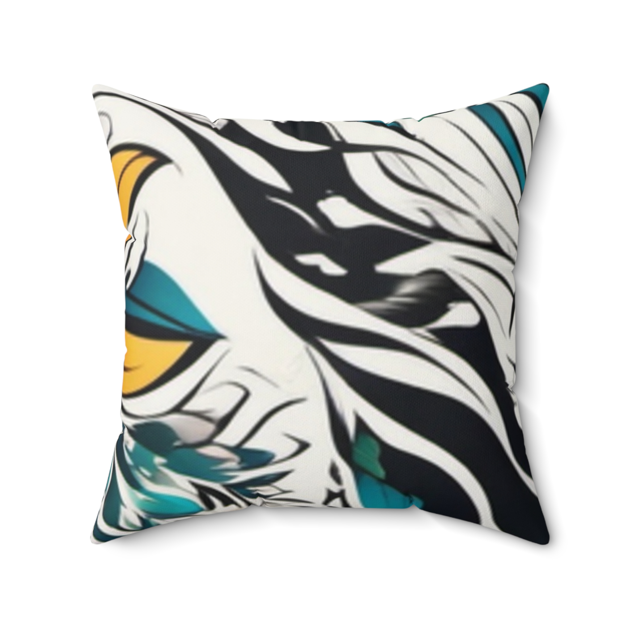 Floral Tattoo-Style Faux Suede Pillow - Image 8