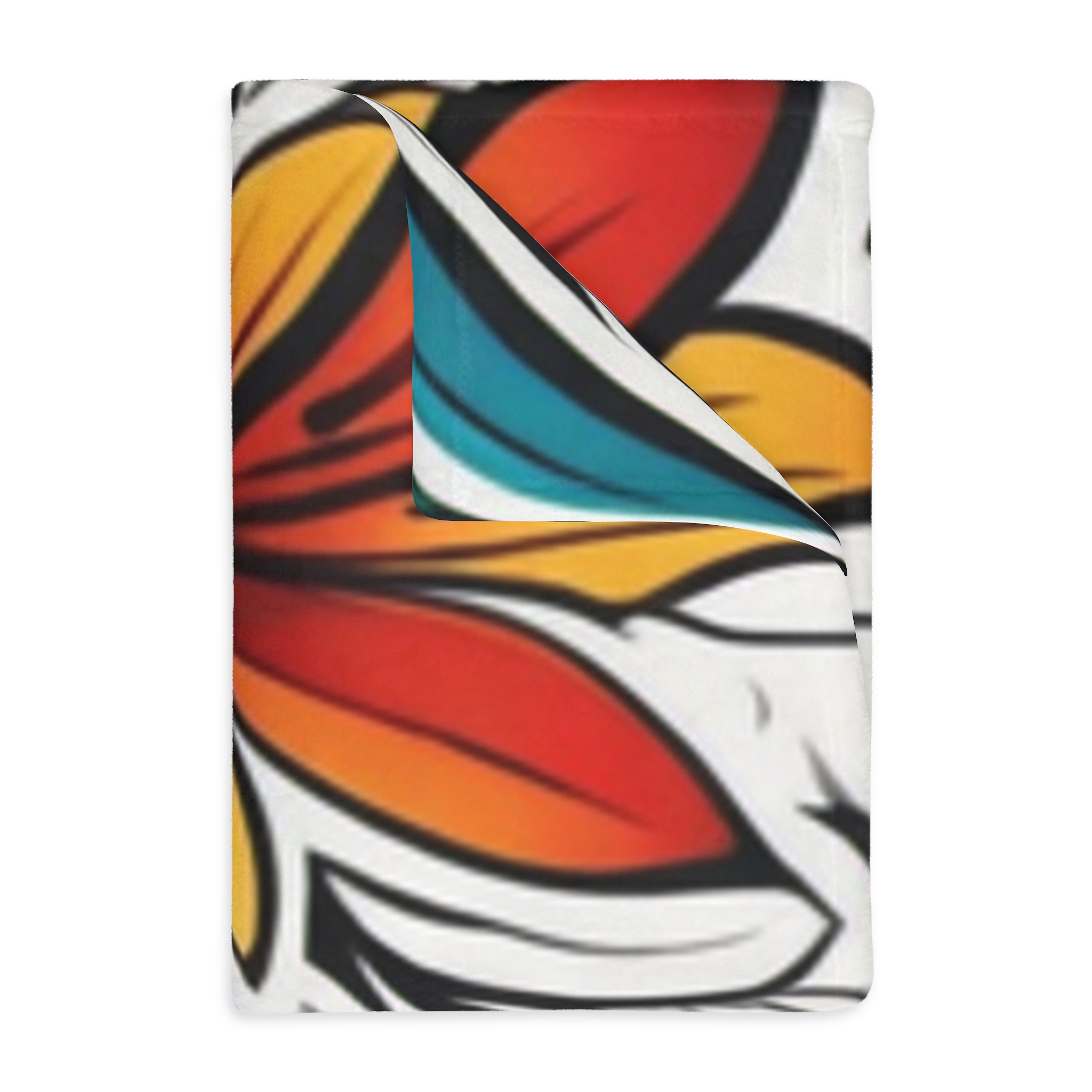 Floral Velvet Throw Blanket — Vibrant Orange & Teal Tropical Flower Microfiber - Image 11