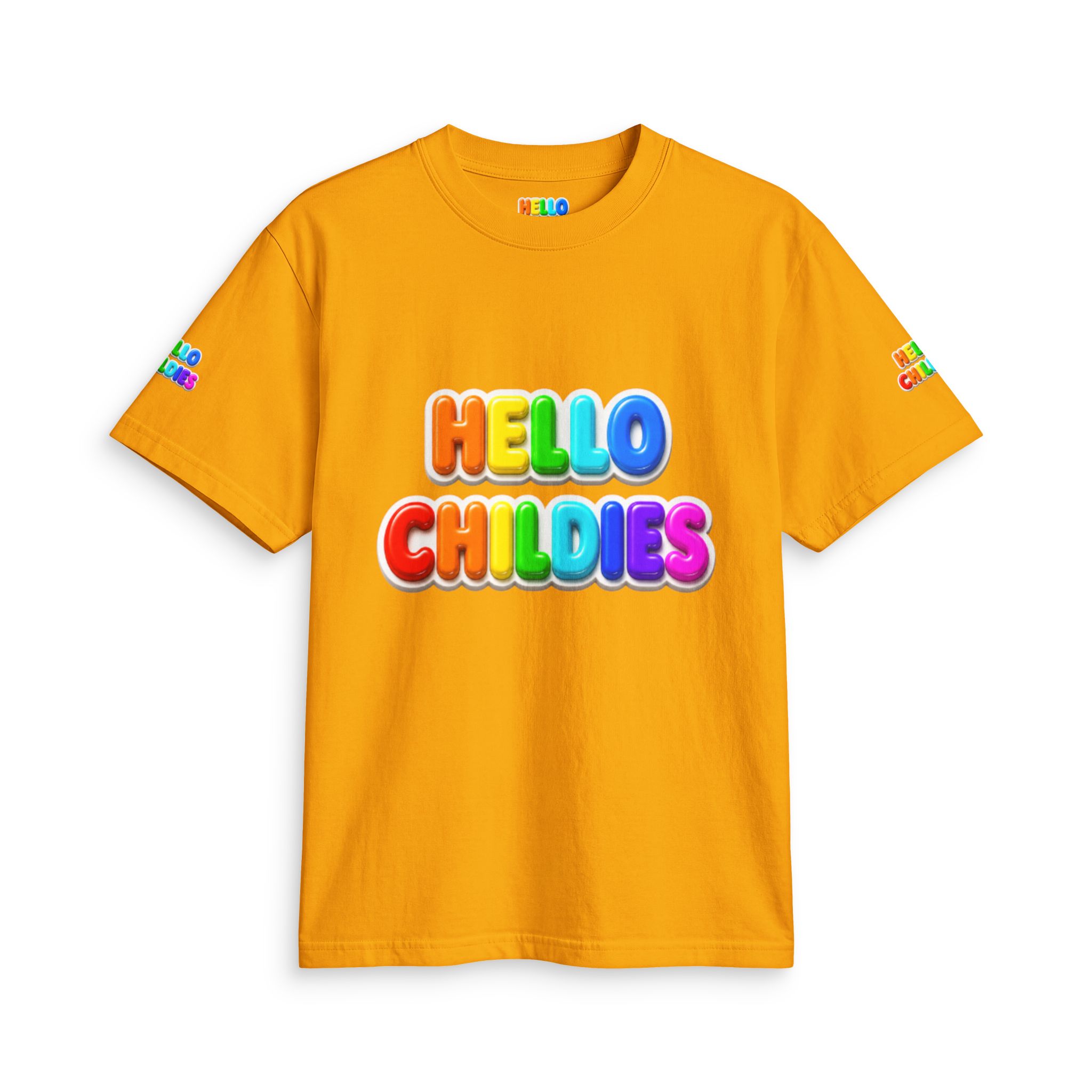 Hello Childies T-Shirt — Colorful Rainbow Kids Graphic Tee - Image 7