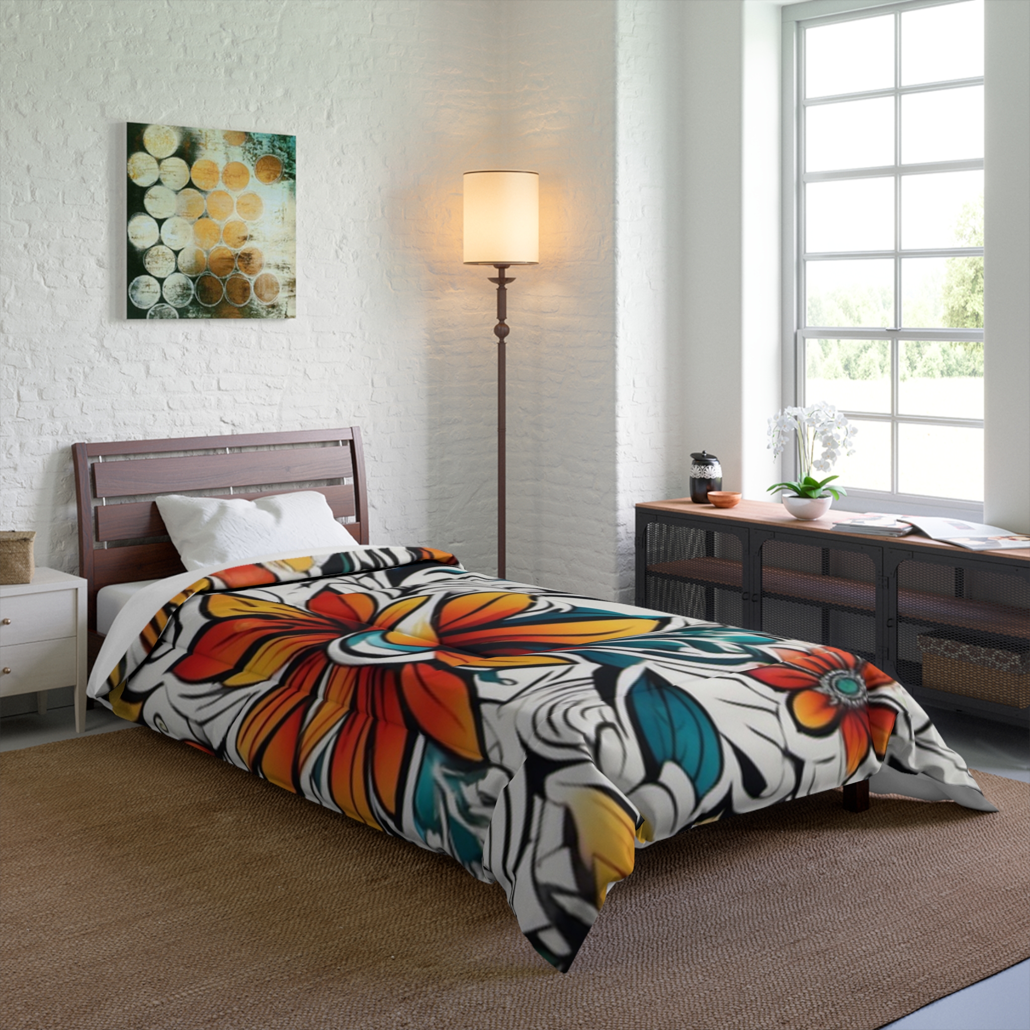 Floral Surf Comforter — Bold Tropical Flower Bedding - Image 2