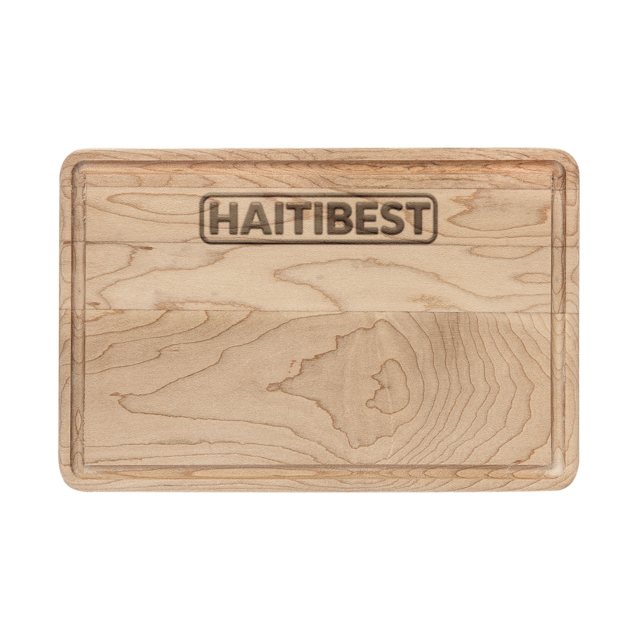 Engraved Wooden Cutting Board — Personalized 'HAITIBEST' Charcuterie & Prep Board