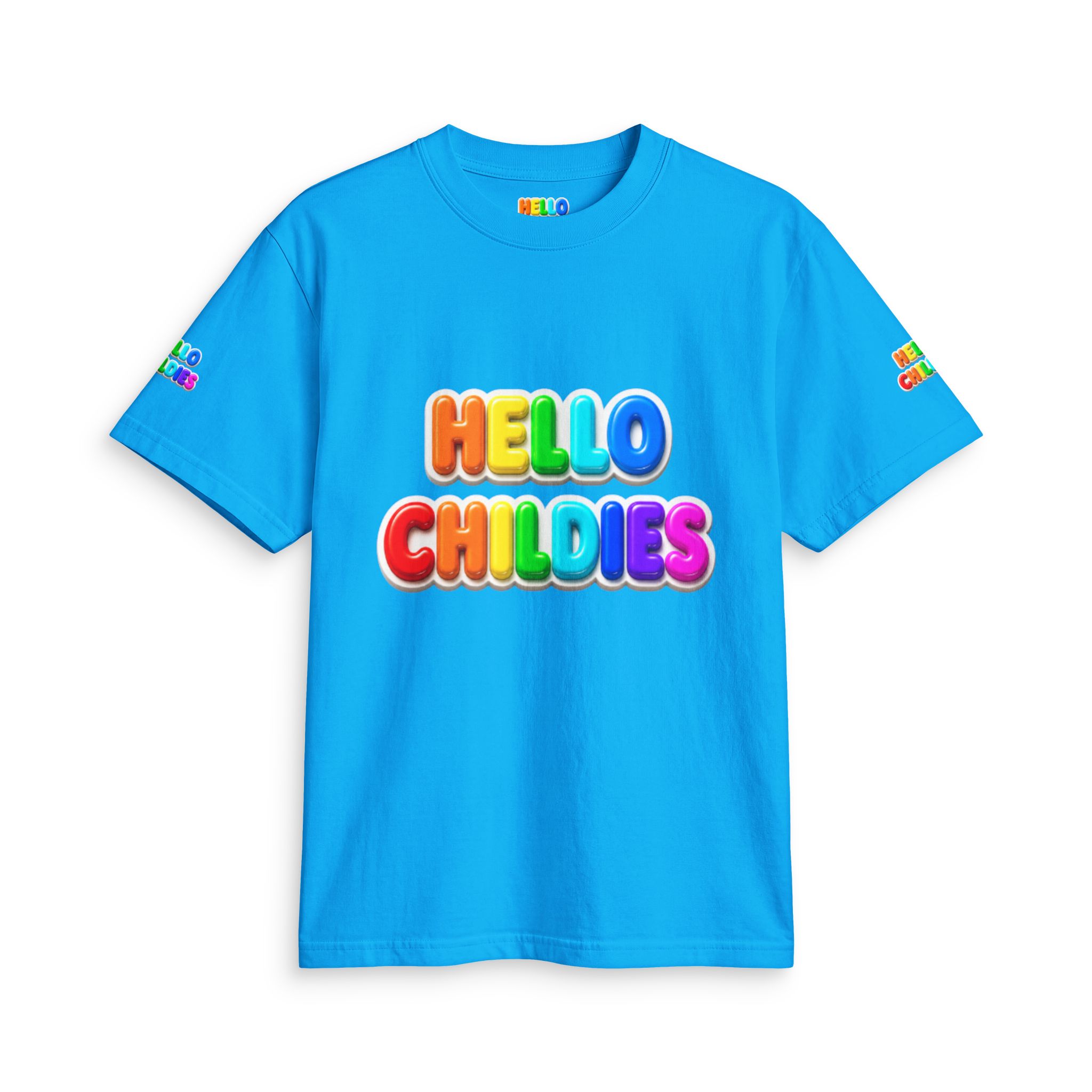 Hello Childies T-Shirt — Colorful Rainbow Kids Graphic Tee - Image 13