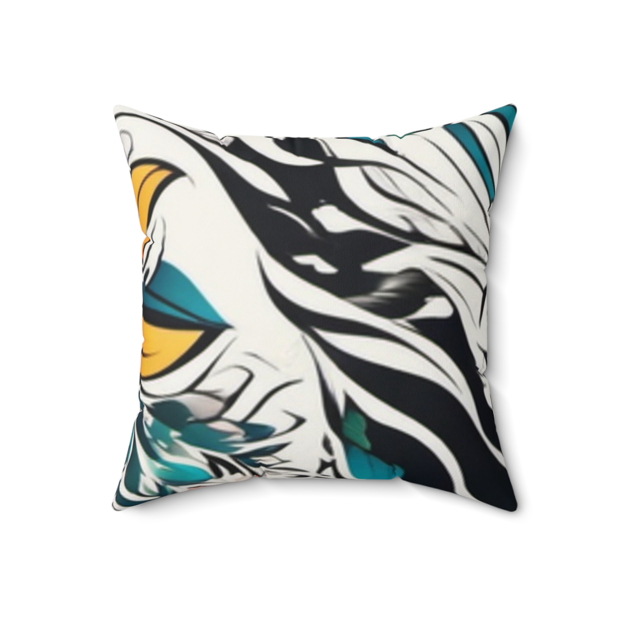 Floral Tattoo-Style Faux Suede Pillow - Image 6