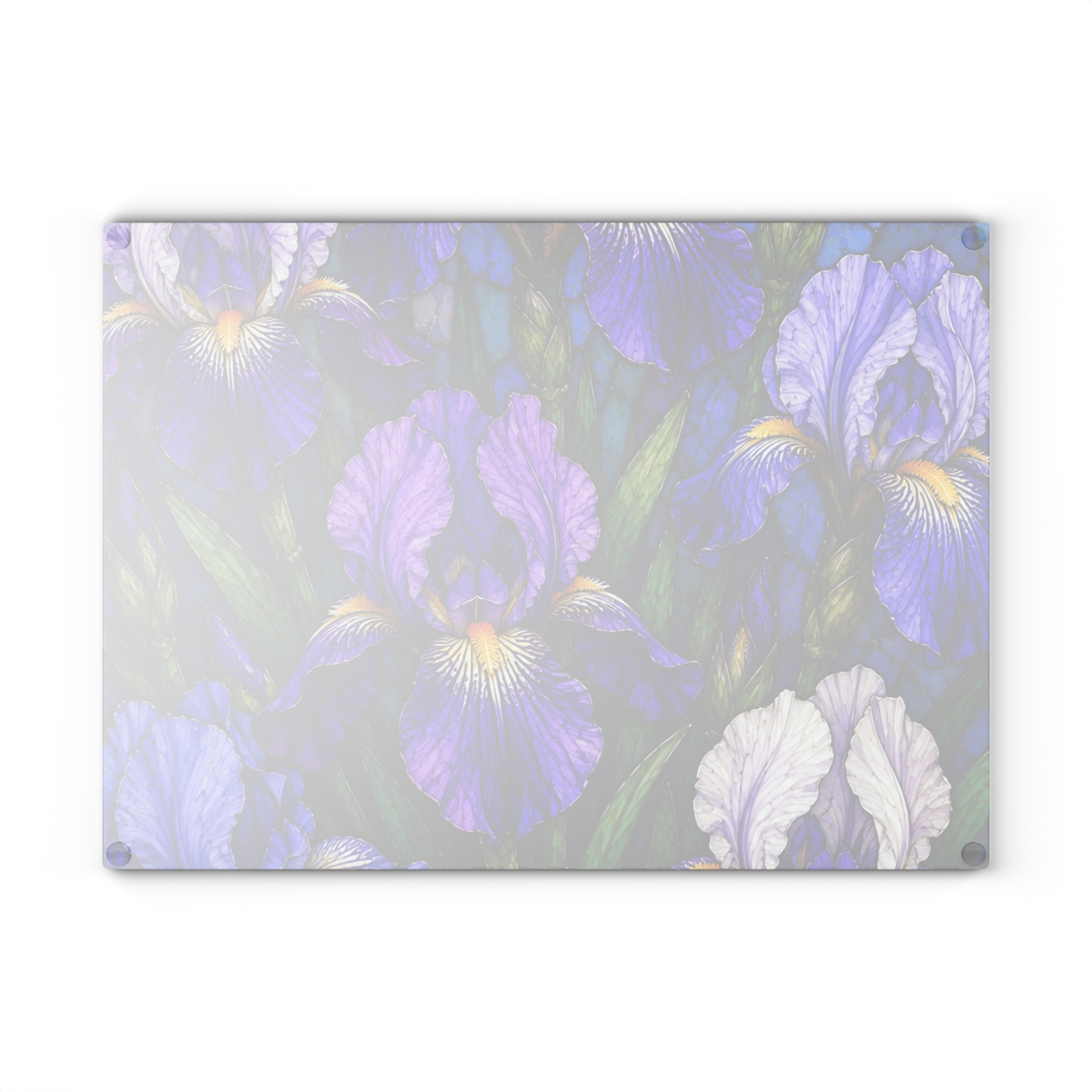 Iris Floral Glass Cutting Board — Purple Garden Decorative Kitchen Board WILOMART - Image 8