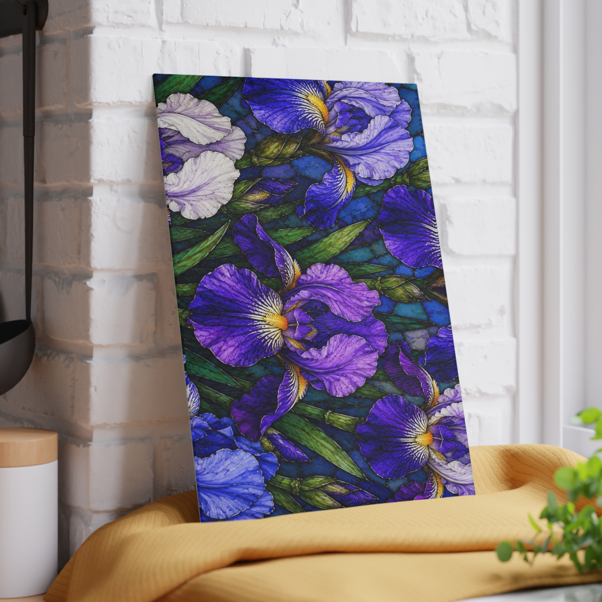 Iris Floral Glass Cutting Board — Purple Garden Decorative Kitchen Board WILOMART - Image 6