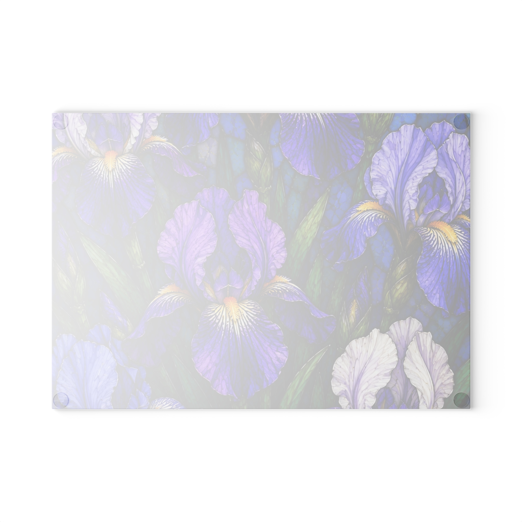 Iris Floral Glass Cutting Board — Purple Garden Decorative Kitchen Board WILOMART - Image 2