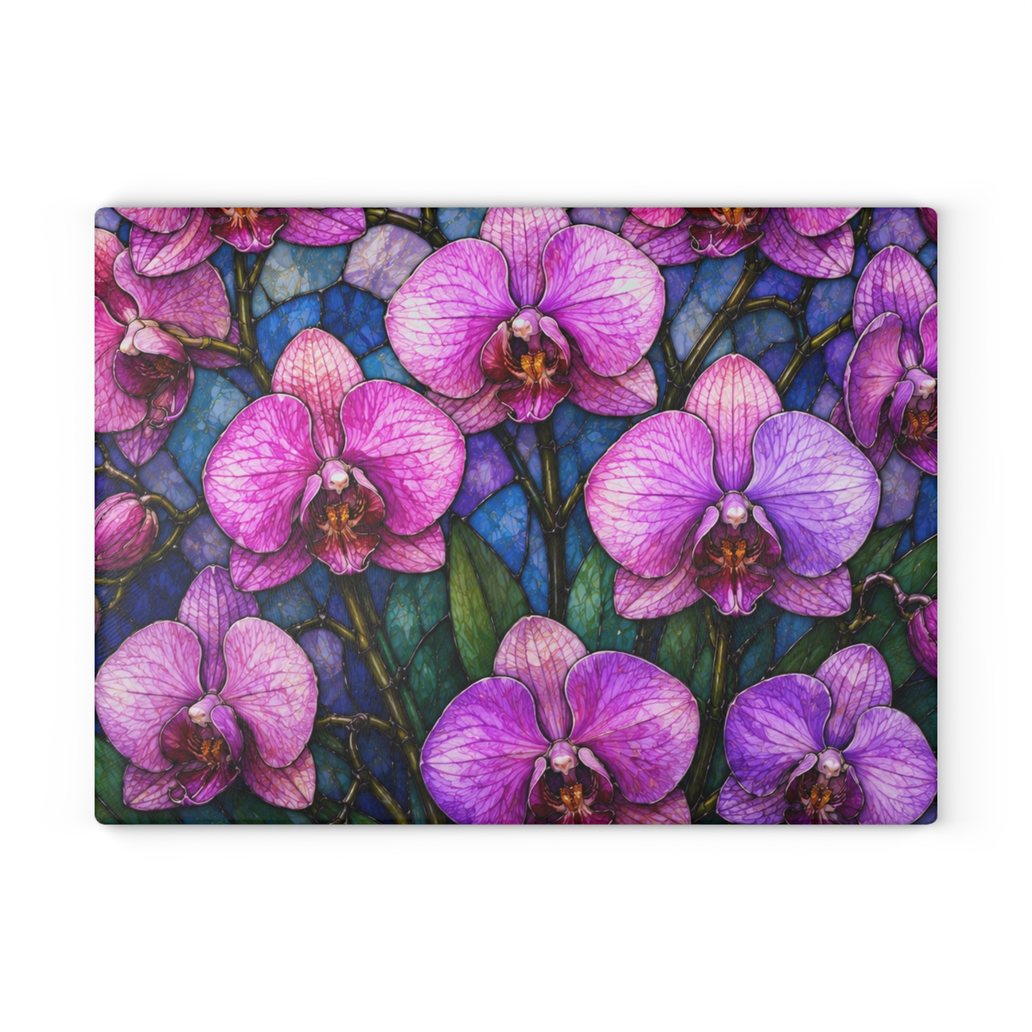 Glass Cutting Board — Purple Orchid Floral Kitchen Cutting Board WILOMART - Image 7