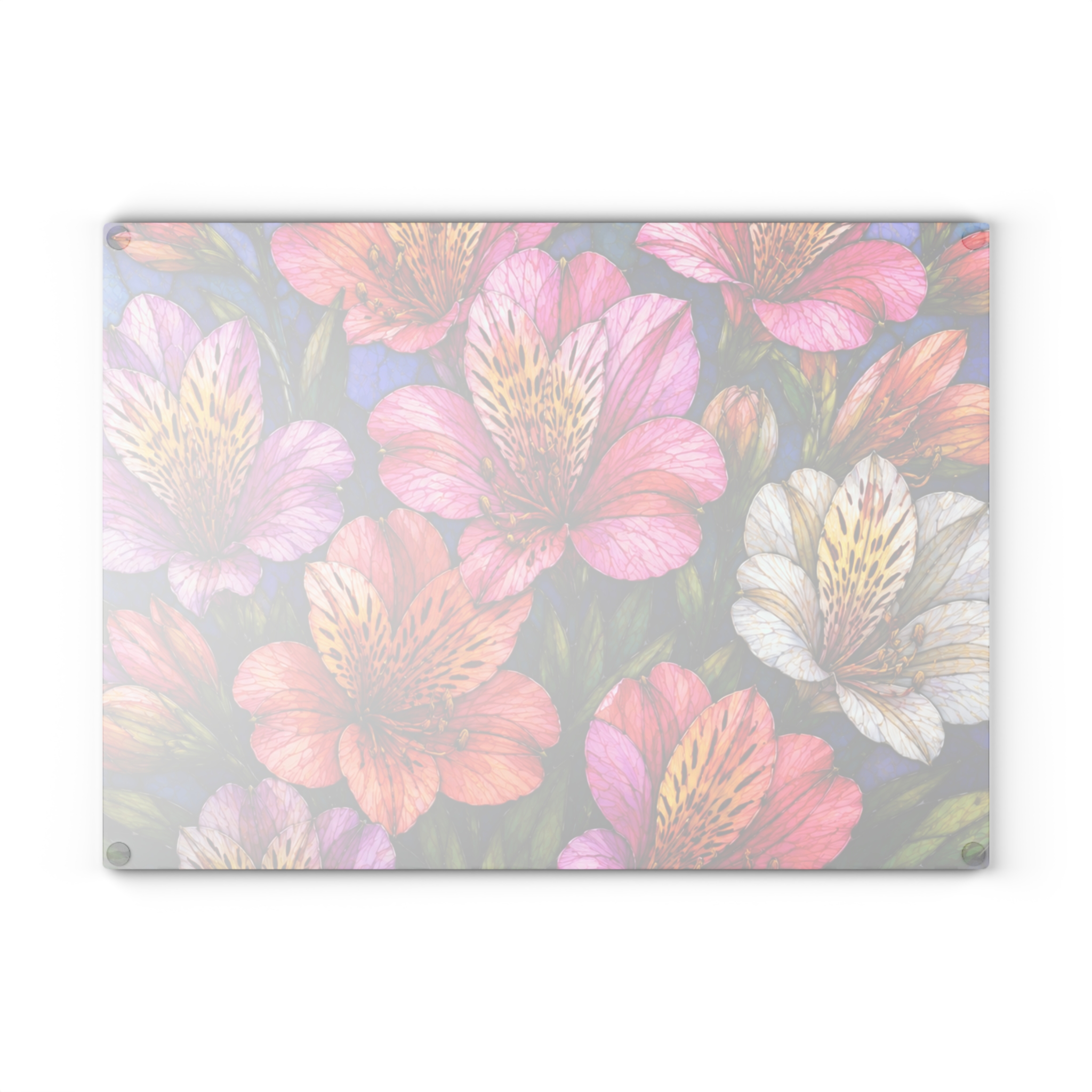 Floral Alstroemeria Glass Cutting Board — Colorful Watercolor Kitchen Decor WILOMART - Image 8