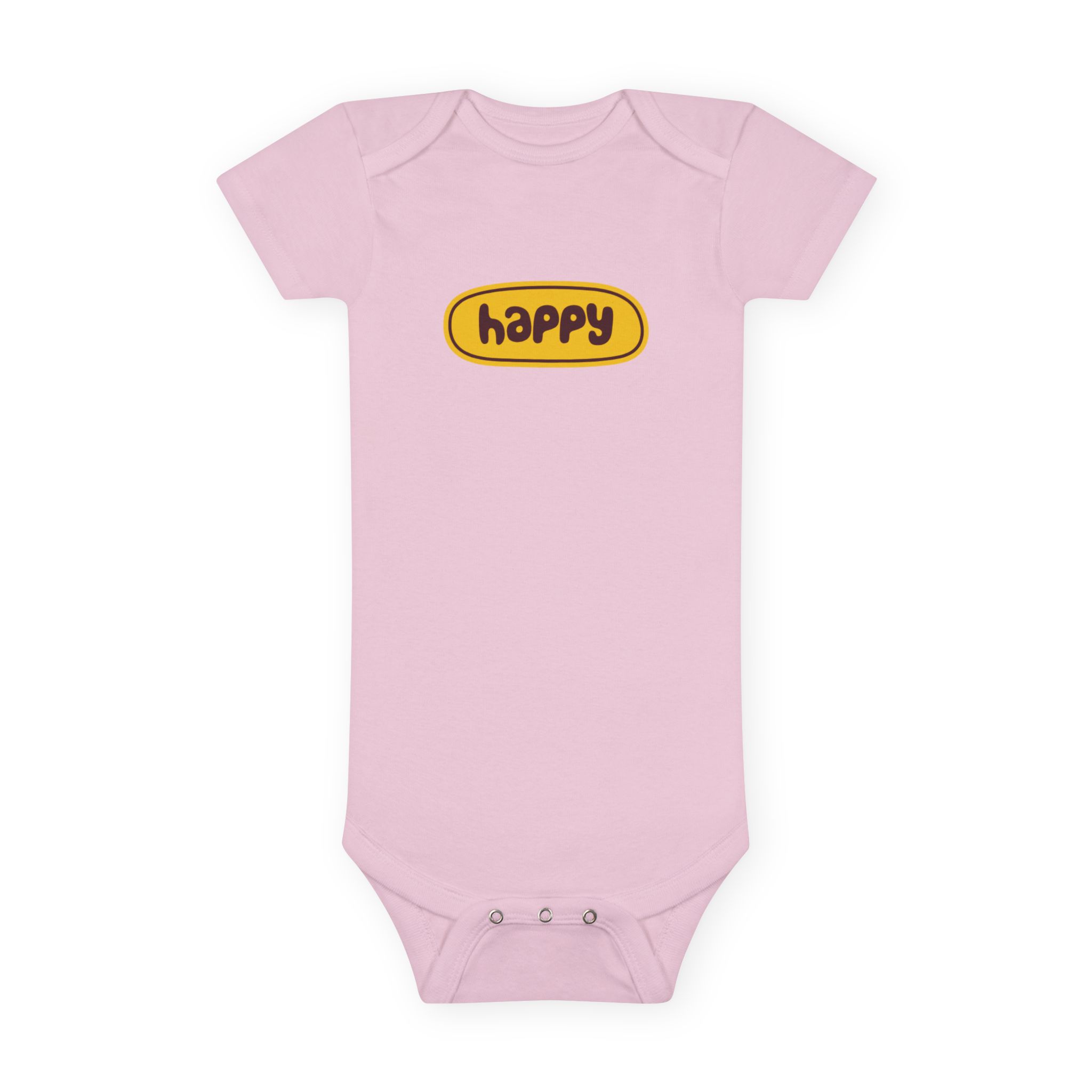 Happy Baby Onesie – Cute Yellow 'happy' Graphic Infant Bodysuit WILOMART - Image 13