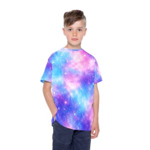 Pastel Galaxy Nebula Kids Jersey | Pink Blue Space Stars Allover Print WILOMART
