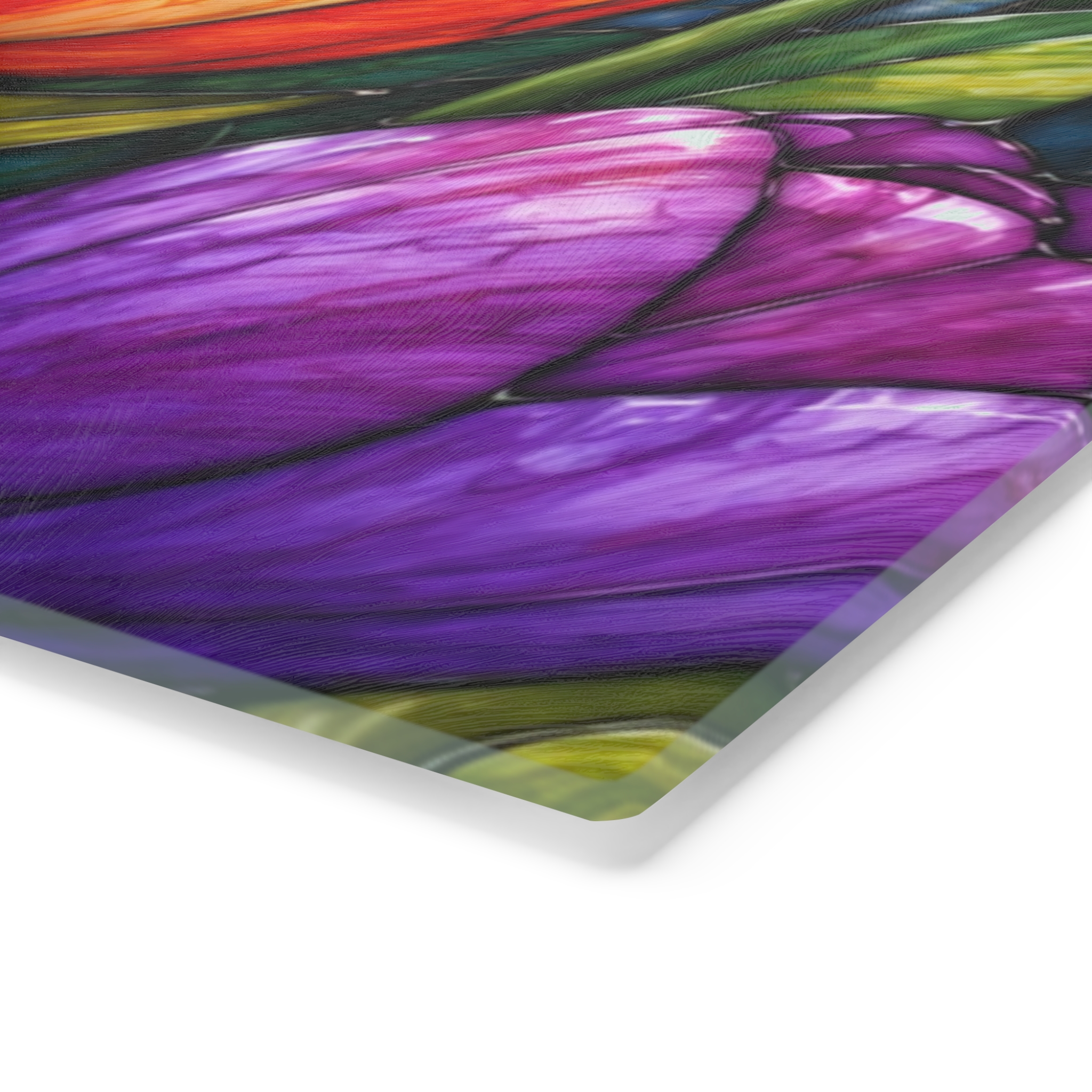 Tulip Stained-Glass Cutting Board — Colorful Floral Kitchen Serving & Chopping Board WILOMART - Image 4