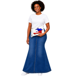 Haiti Flag Map Clutch Bag — Patriotic Map Wristlet for Haitian Heritage & Independence Celebrations WILOMART