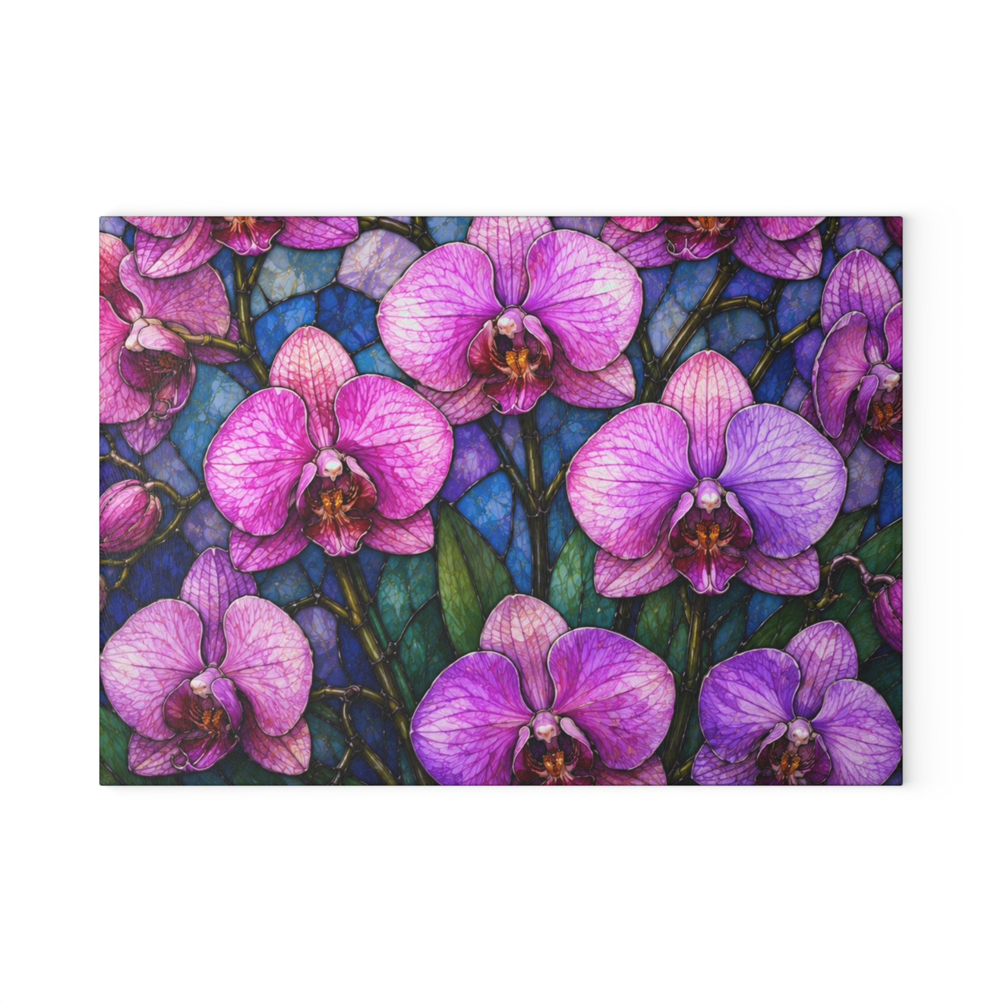Glass Cutting Board — Purple Orchid Floral Kitchen Cutting Board WILOMART - Image 2