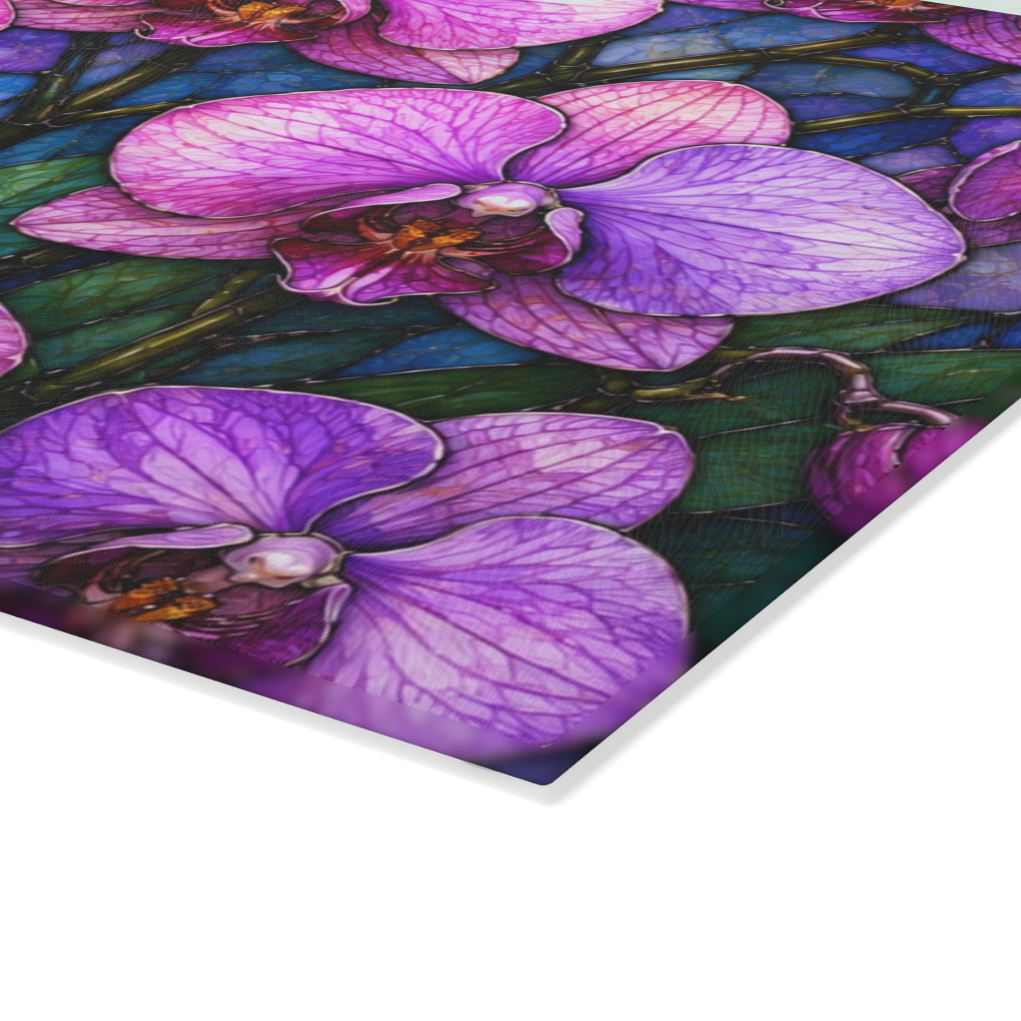 Glass Cutting Board — Purple Orchid Floral Kitchen Cutting Board WILOMART - Image 4