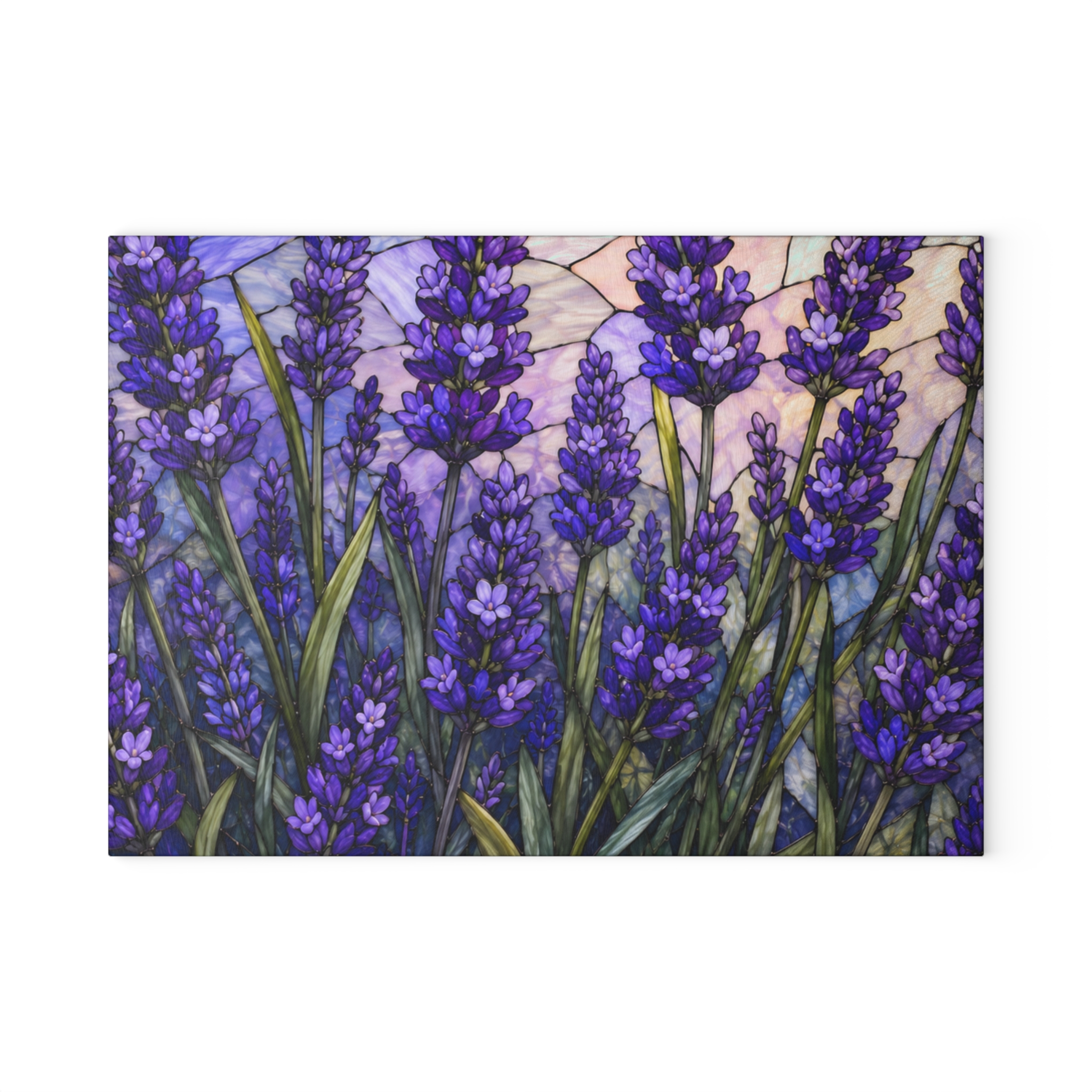 Lavender Fields Glass Cutting Board — Decorative Floral Kitchen Board WILOMART - Image 2