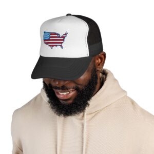 American Flag USA Map Trucker Cap WILOMART