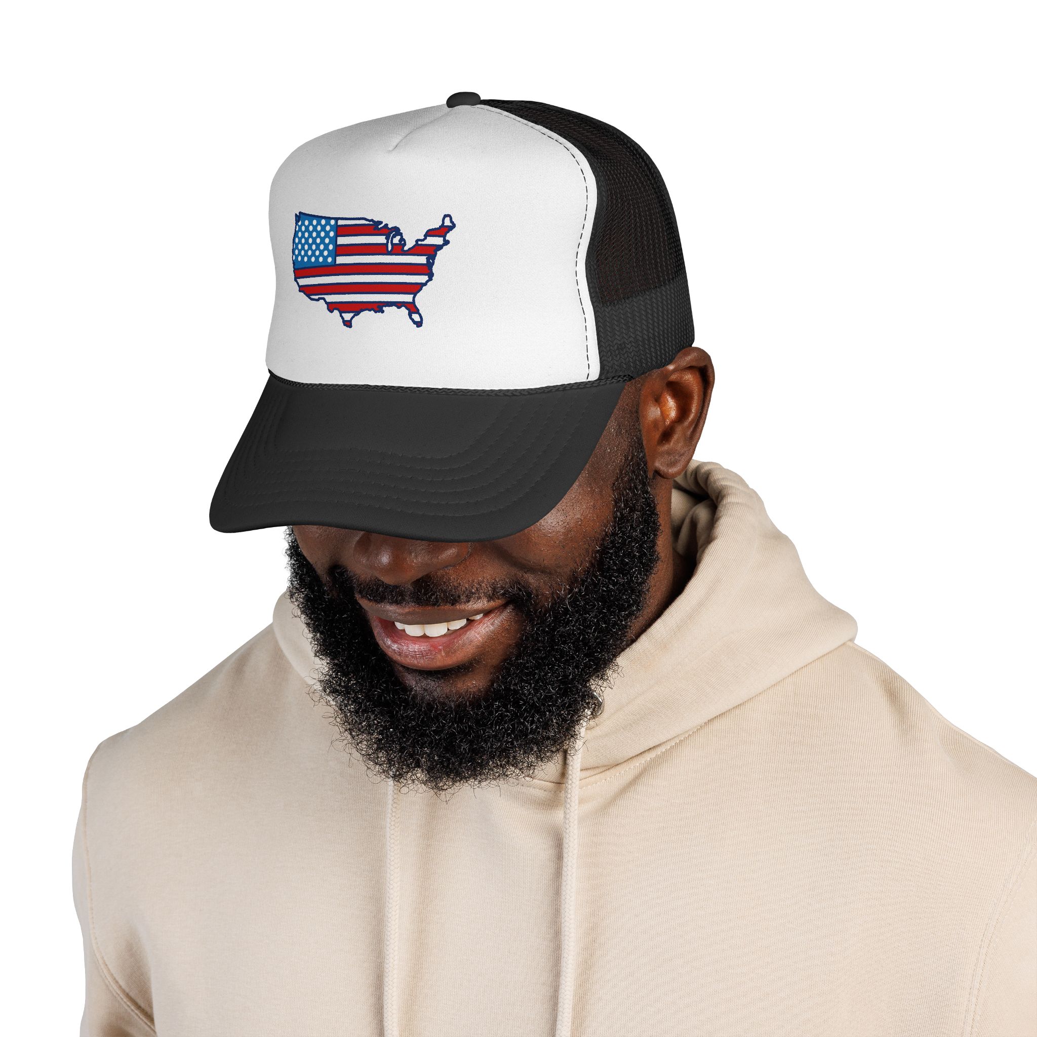 American Flag USA Map Trucker Cap WILOMART