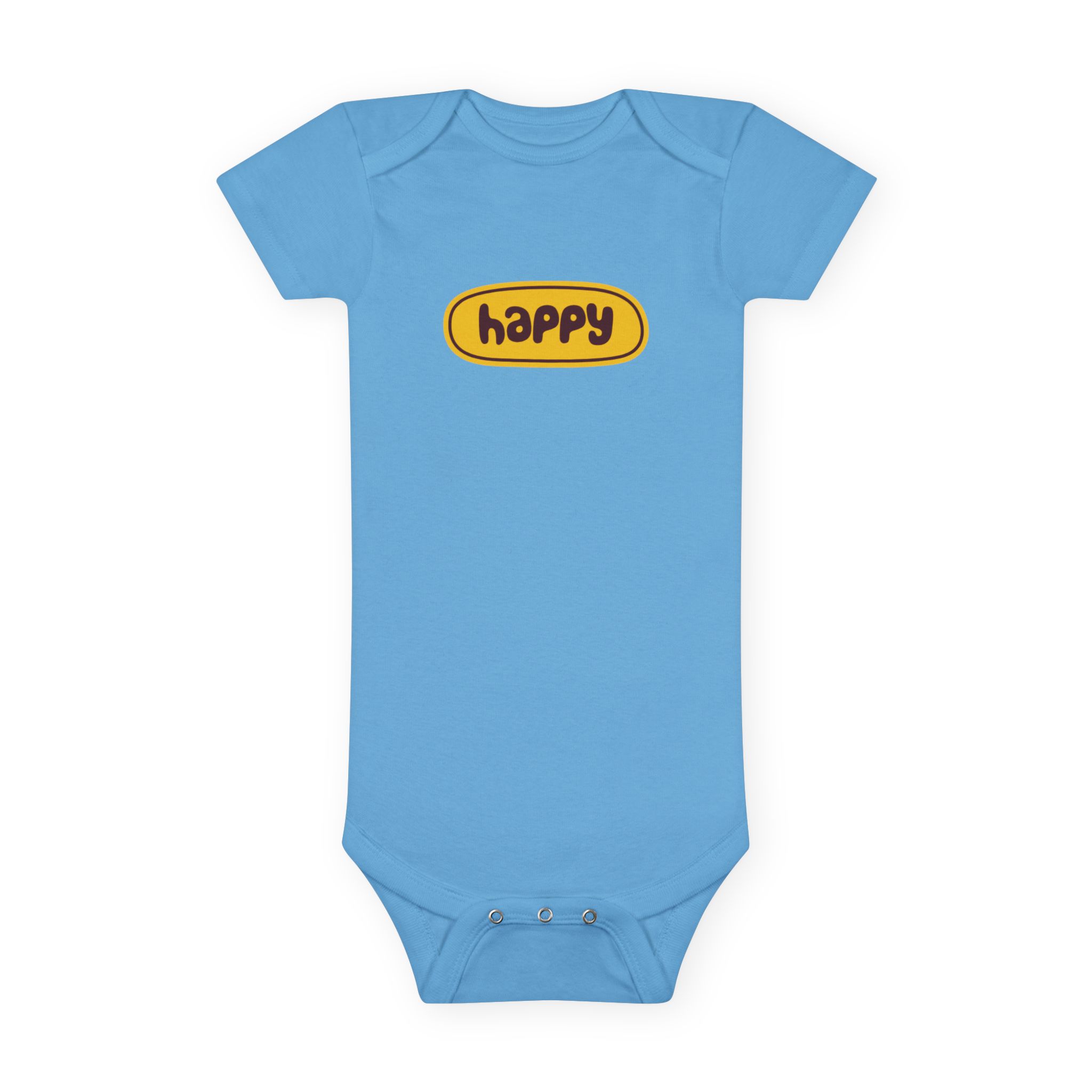 Happy Baby Onesie – Cute Yellow 'happy' Graphic Infant Bodysuit WILOMART - Image 9