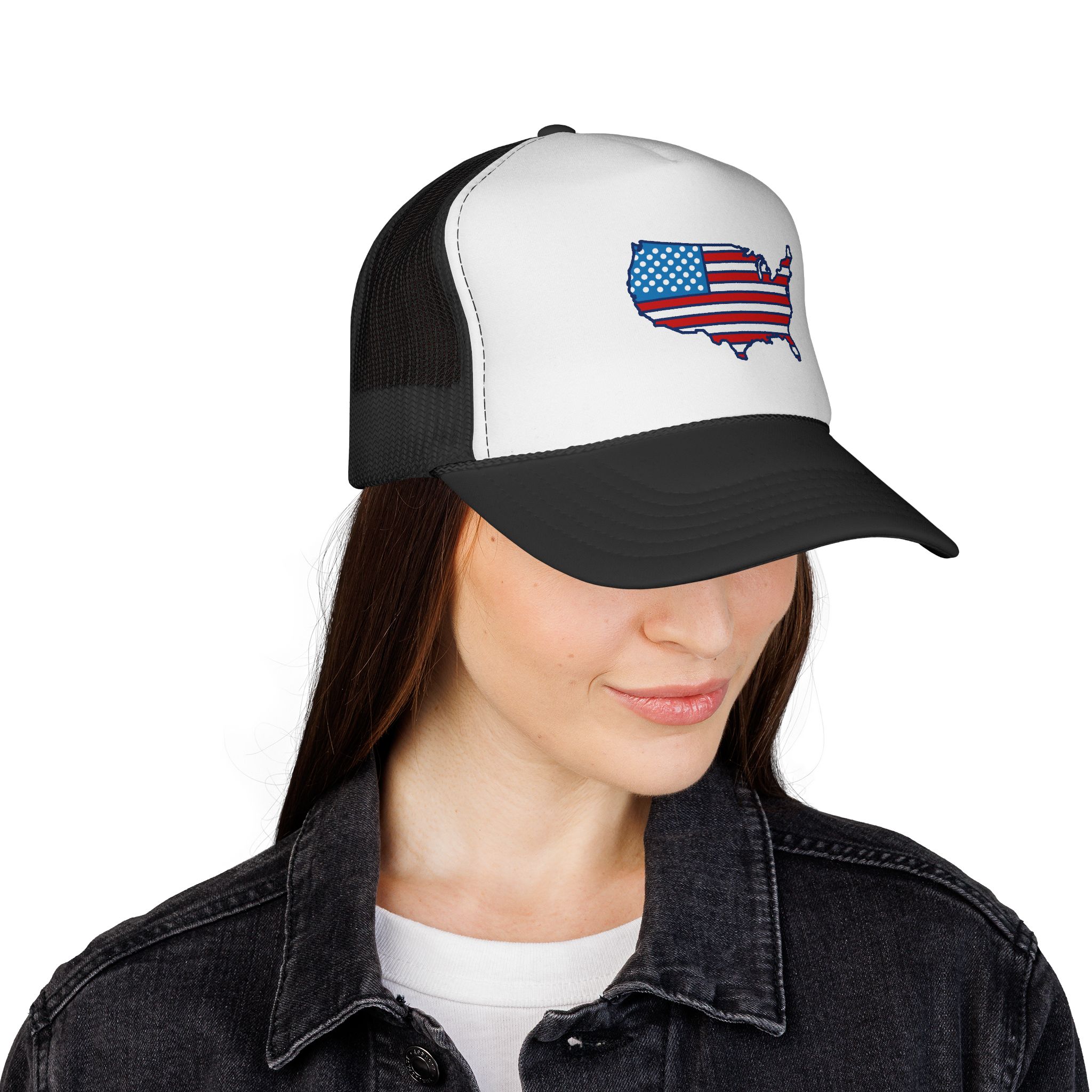 American Flag USA Map Trucker Cap WILOMART - Image 5