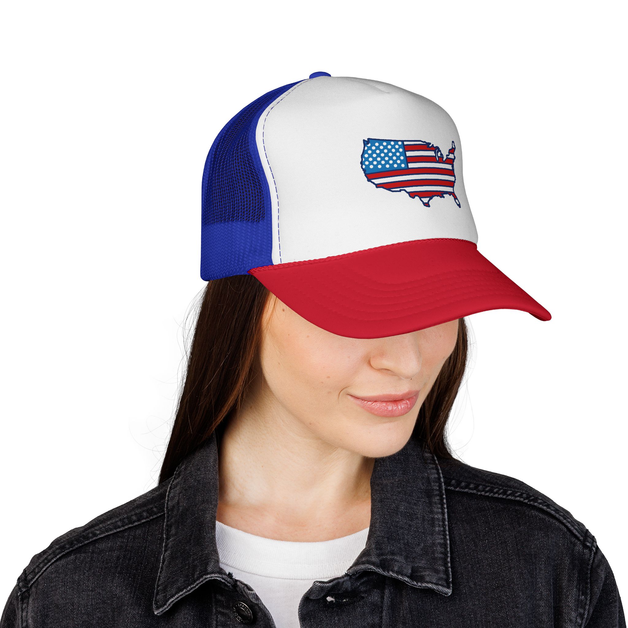 American Flag USA Map Trucker Cap WILOMART - Image 14