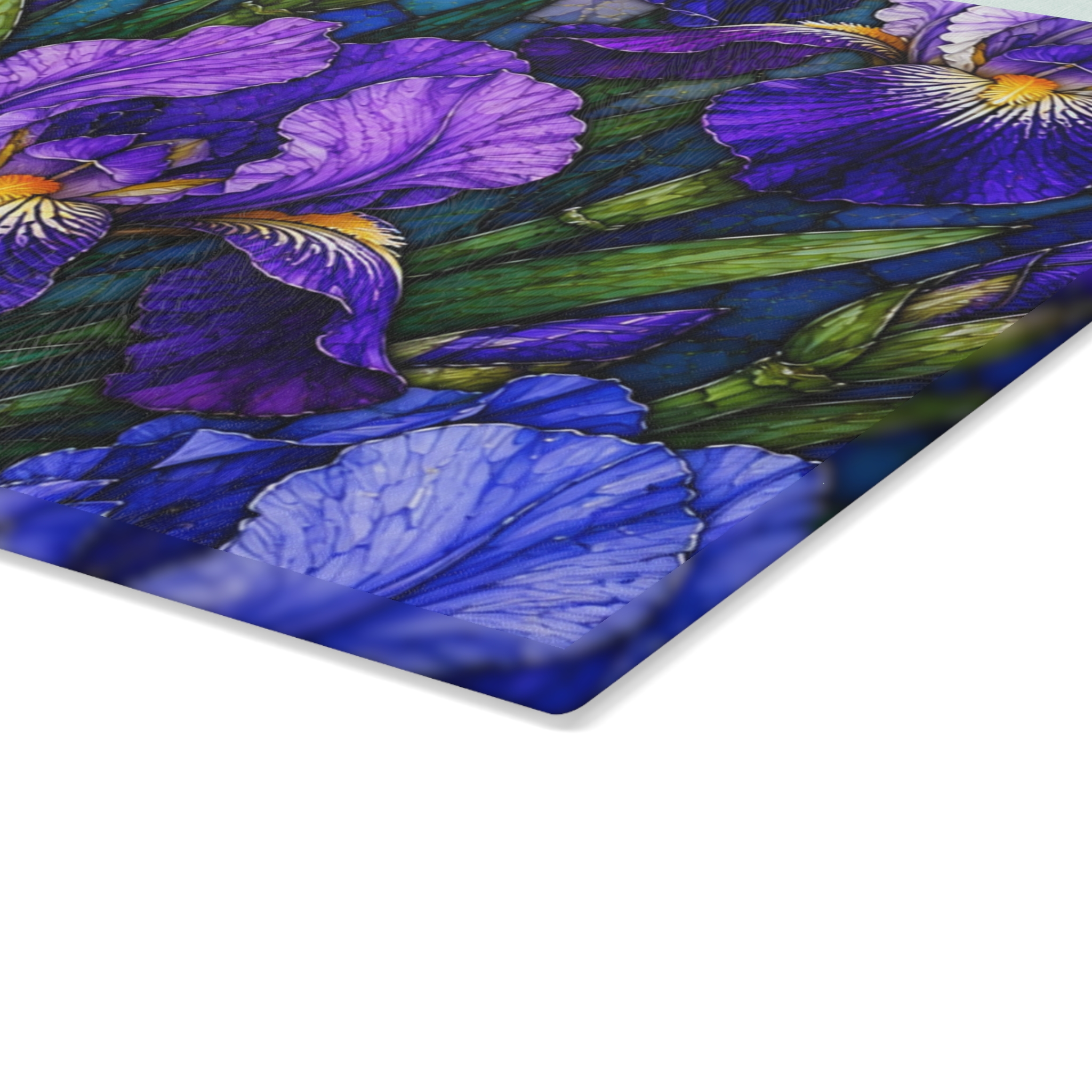 Iris Floral Glass Cutting Board — Purple Garden Decorative Kitchen Board WILOMART - Image 9