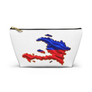 Haiti Flag Map Accessory Pouch — T‑Bottom Cosmetic Bag WILOMART