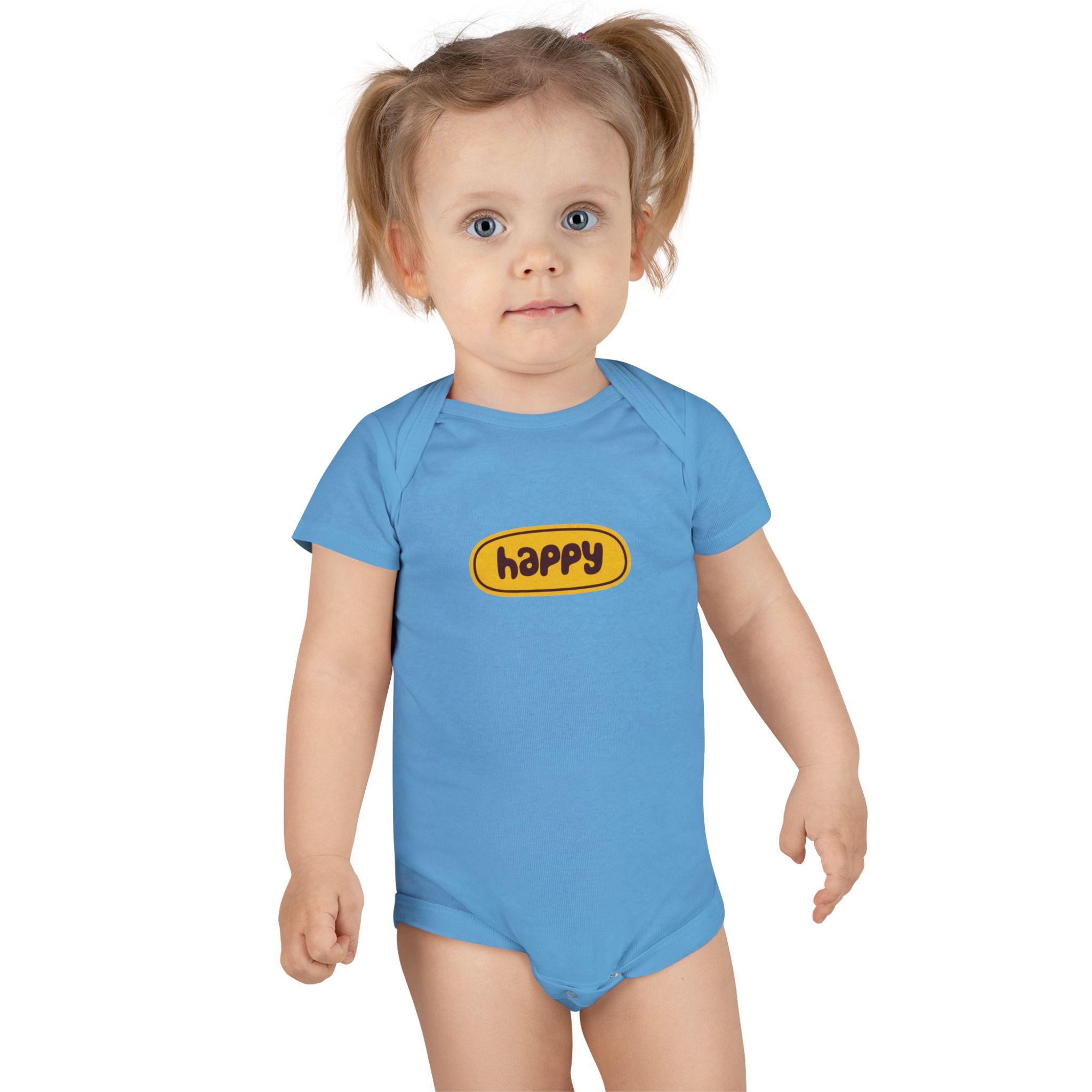 Happy Baby Onesie – Cute Yellow 'happy' Graphic Infant Bodysuit WILOMART - Image 12