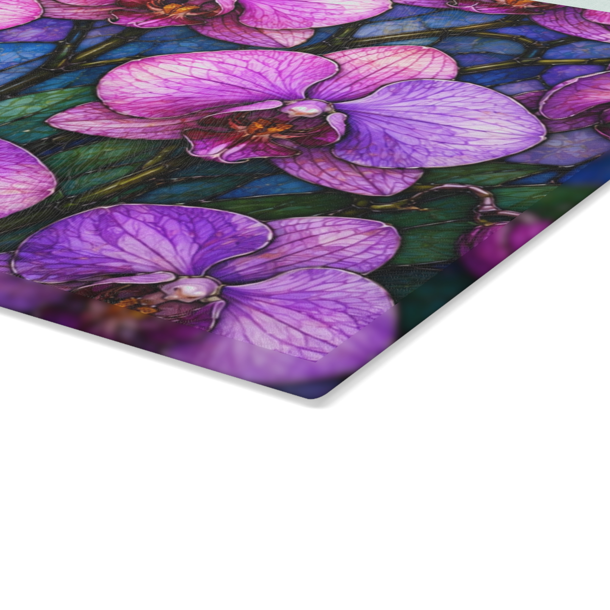 Glass Cutting Board — Purple Orchid Floral Kitchen Cutting Board WILOMART - Image 9