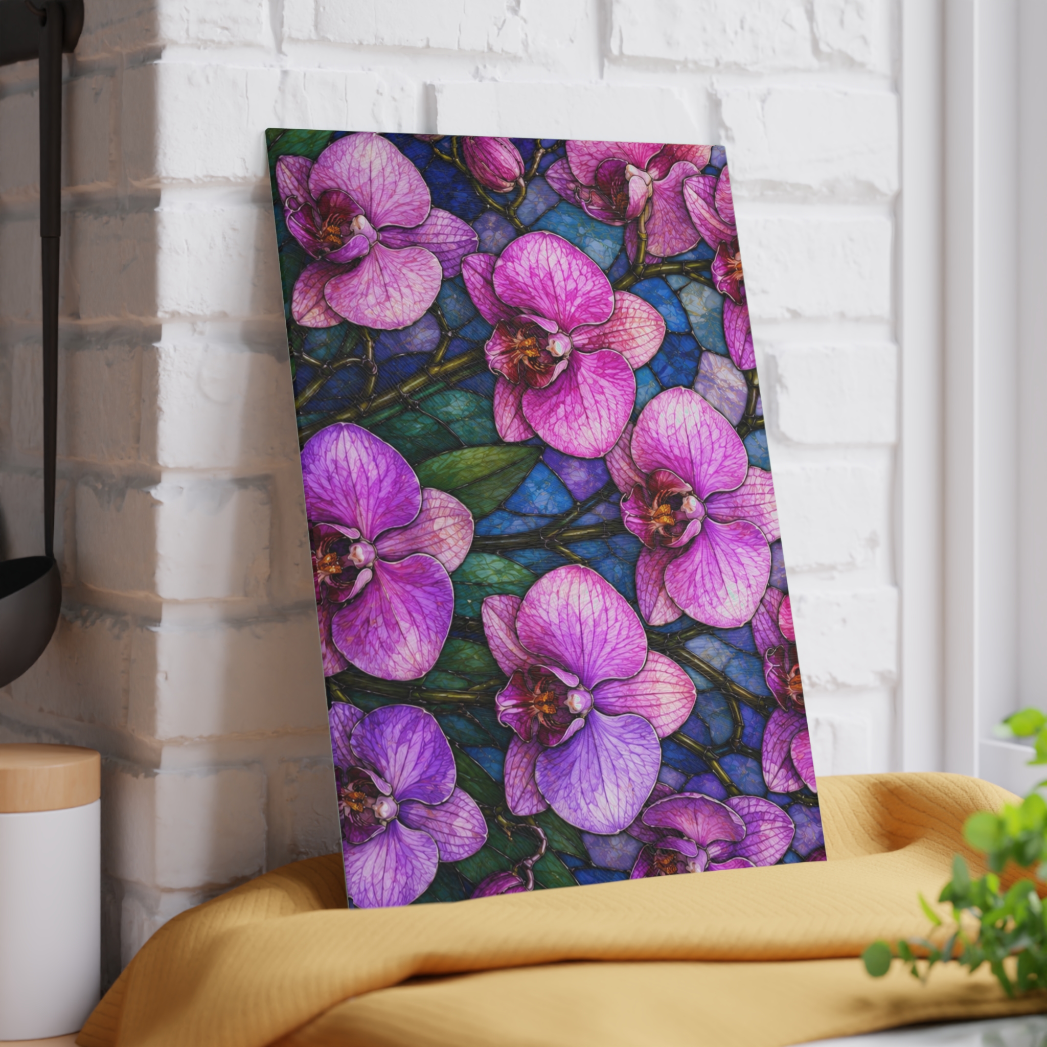 Glass Cutting Board — Purple Orchid Floral Kitchen Cutting Board WILOMART - Image 6
