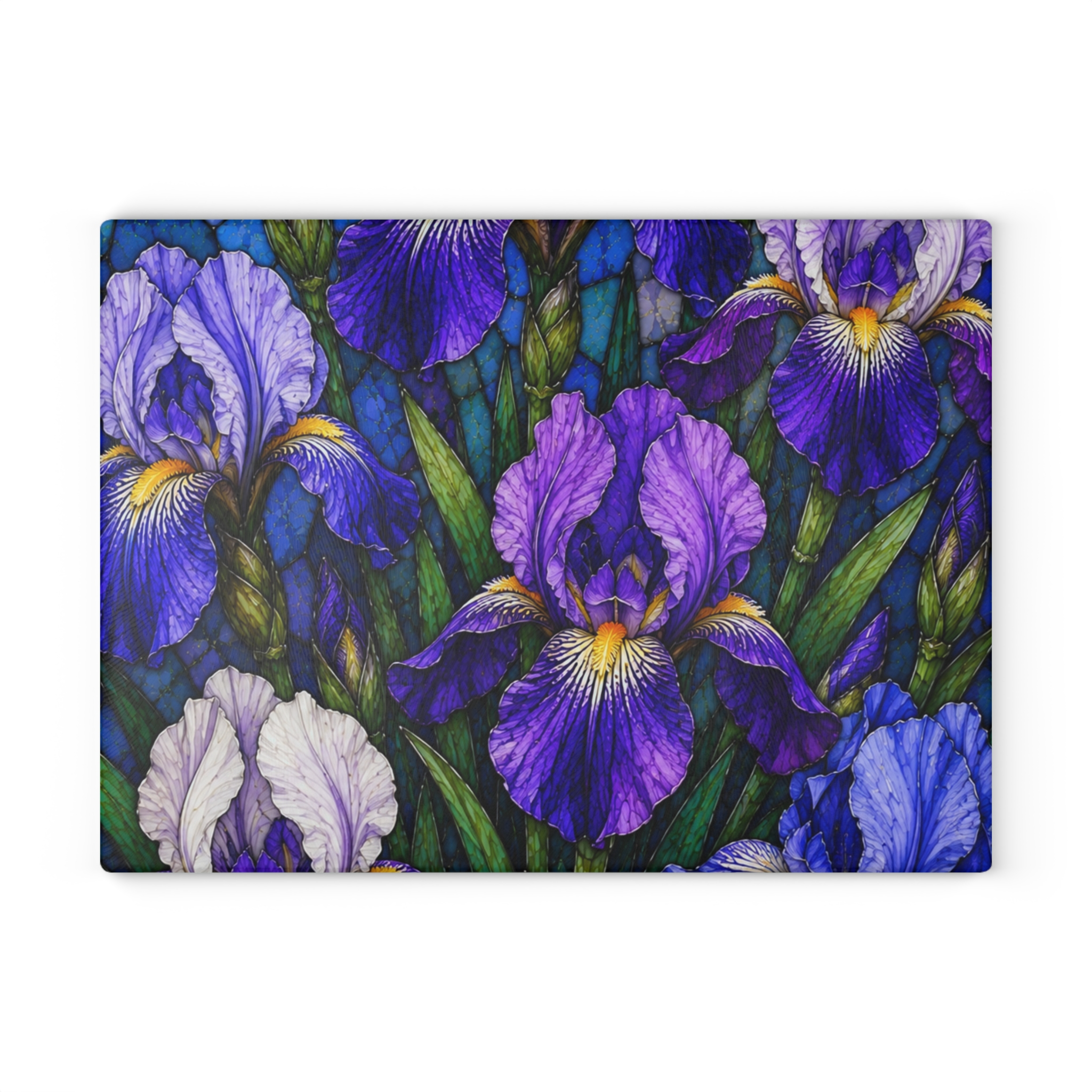 Iris Floral Glass Cutting Board — Purple Garden Decorative Kitchen Board WILOMART - Image 7