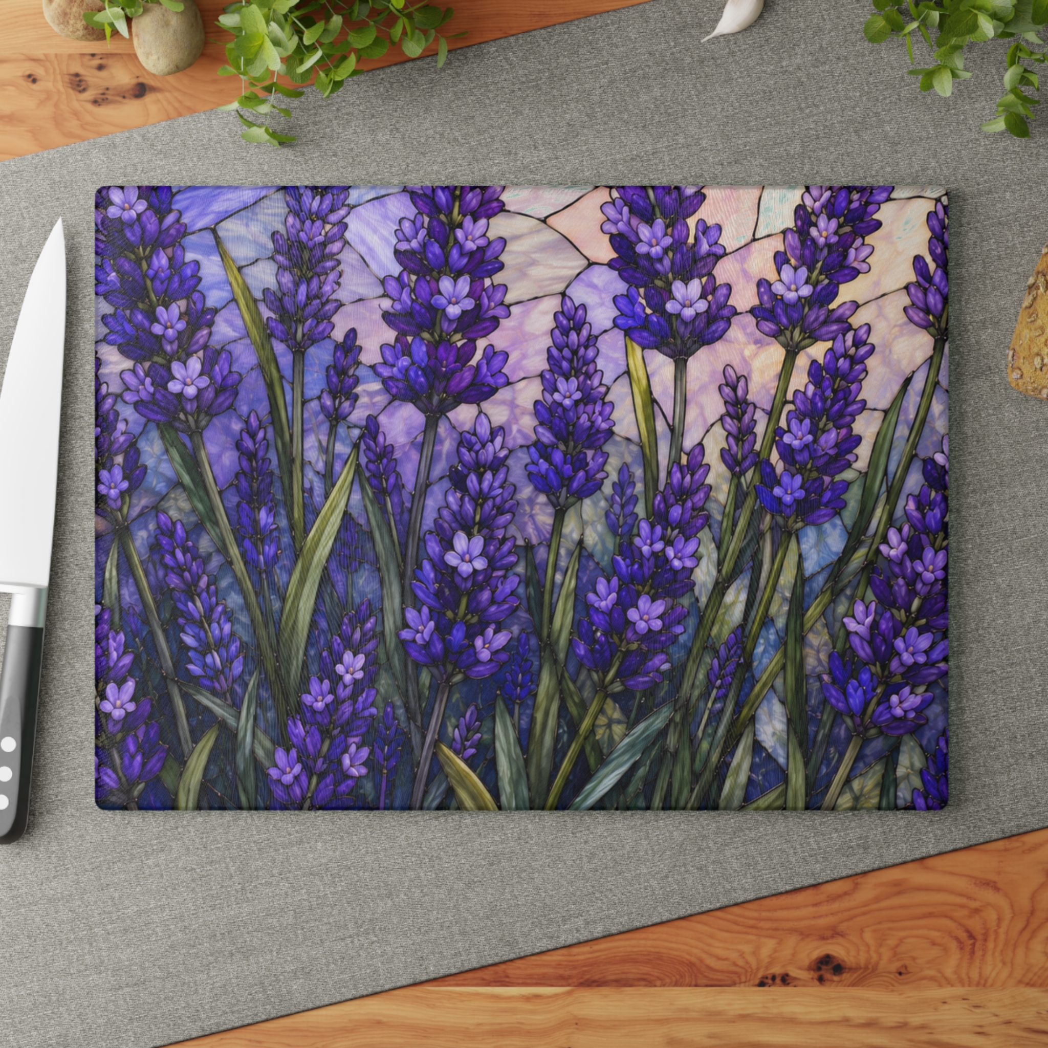 Lavender Fields Glass Cutting Board — Decorative Floral Kitchen Board WILOMART - Image 10