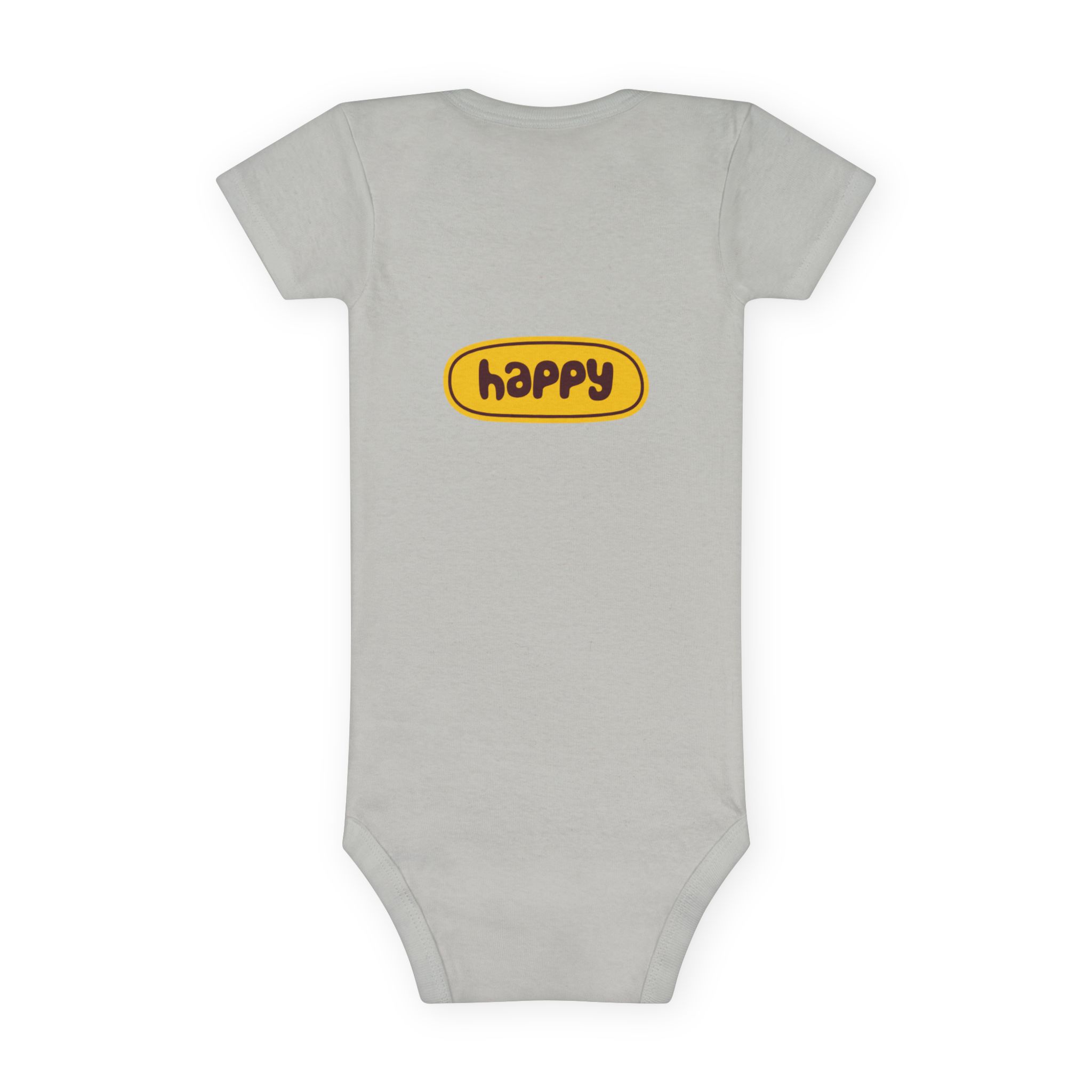 Happy Baby Onesie – Cute Yellow 'happy' Graphic Infant Bodysuit WILOMART - Image 6